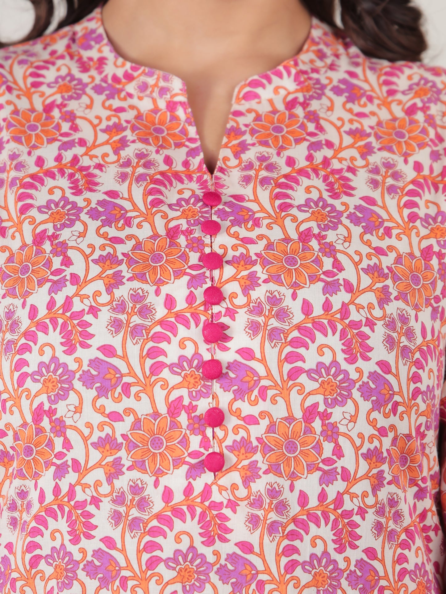Soft Cotton Floral Straight Multicolor Kurta
