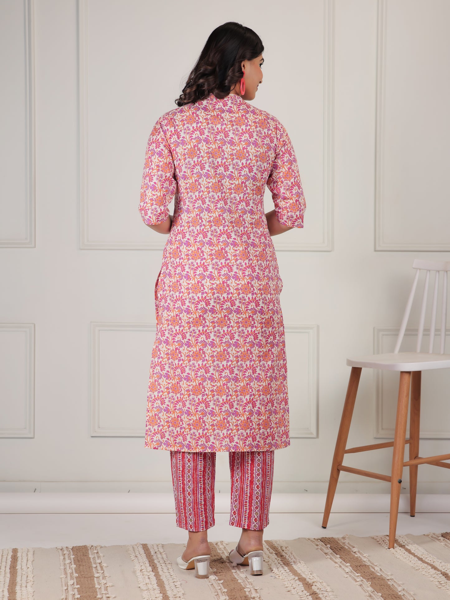 Soft Cotton Floral Straight Multicolor Kurta