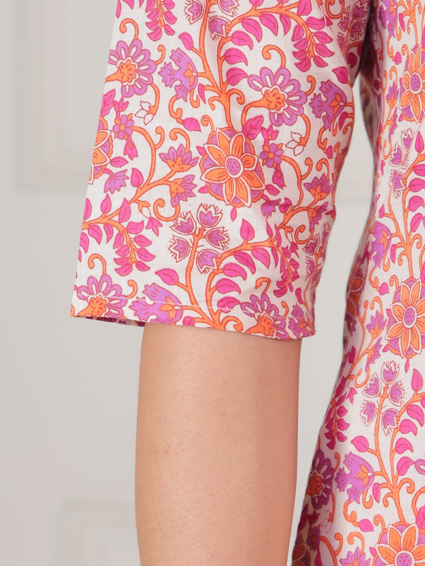 Soft Cotton Floral Straight Multicolor Kurta