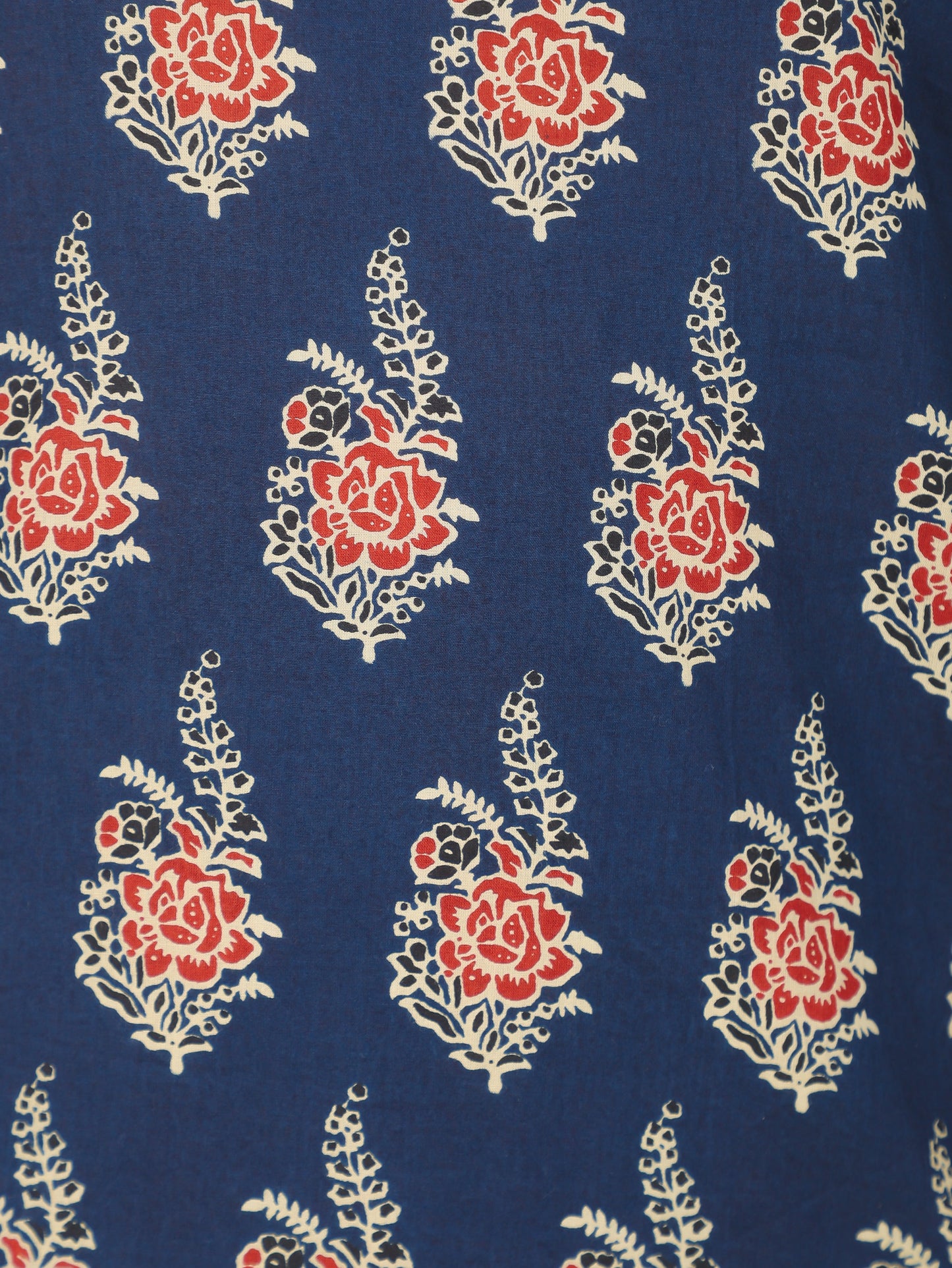 Soft Cotton Floral Straight Blue Kurta