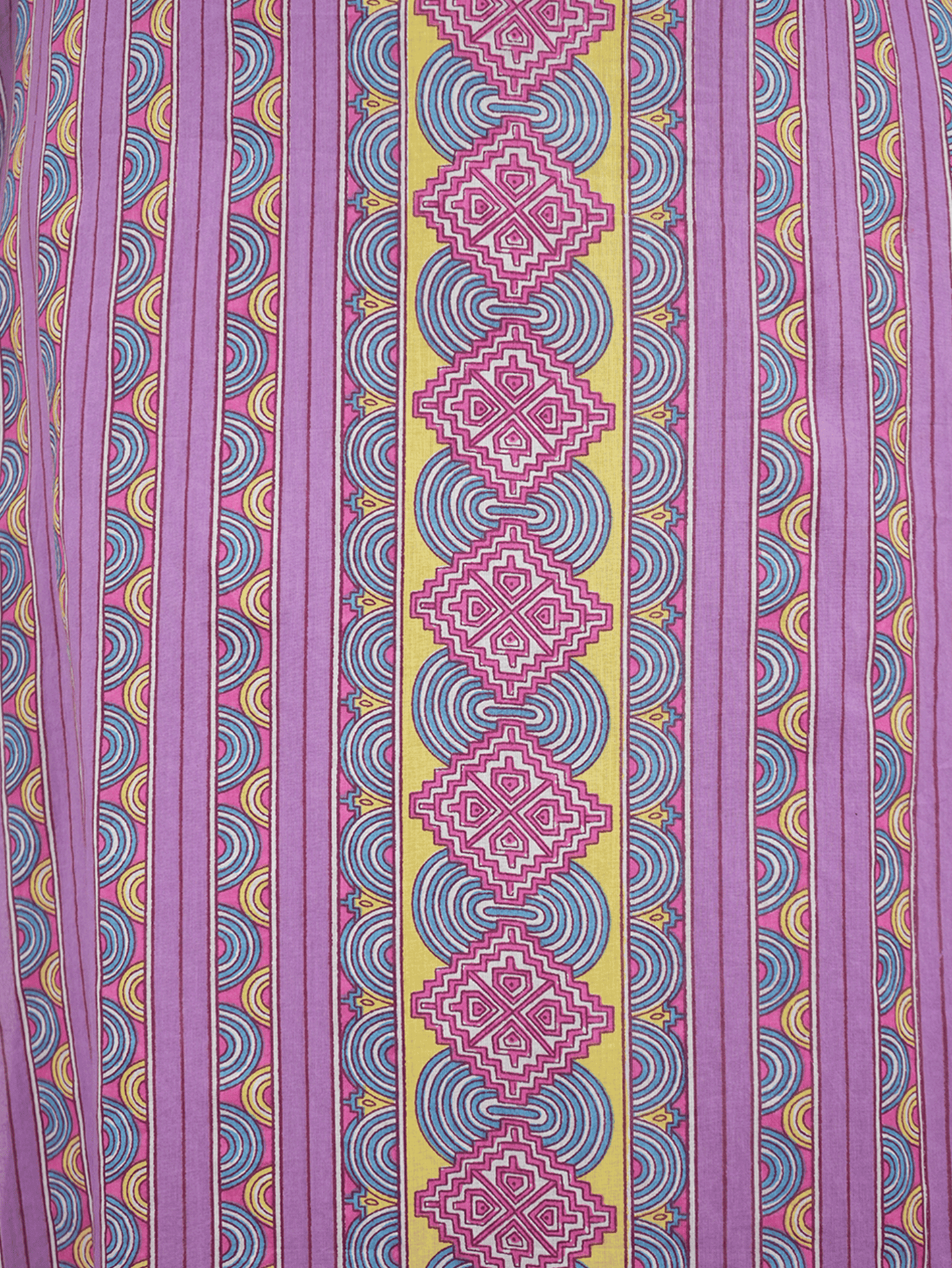 Soft Cotton Geometric A-line Purple Kurta