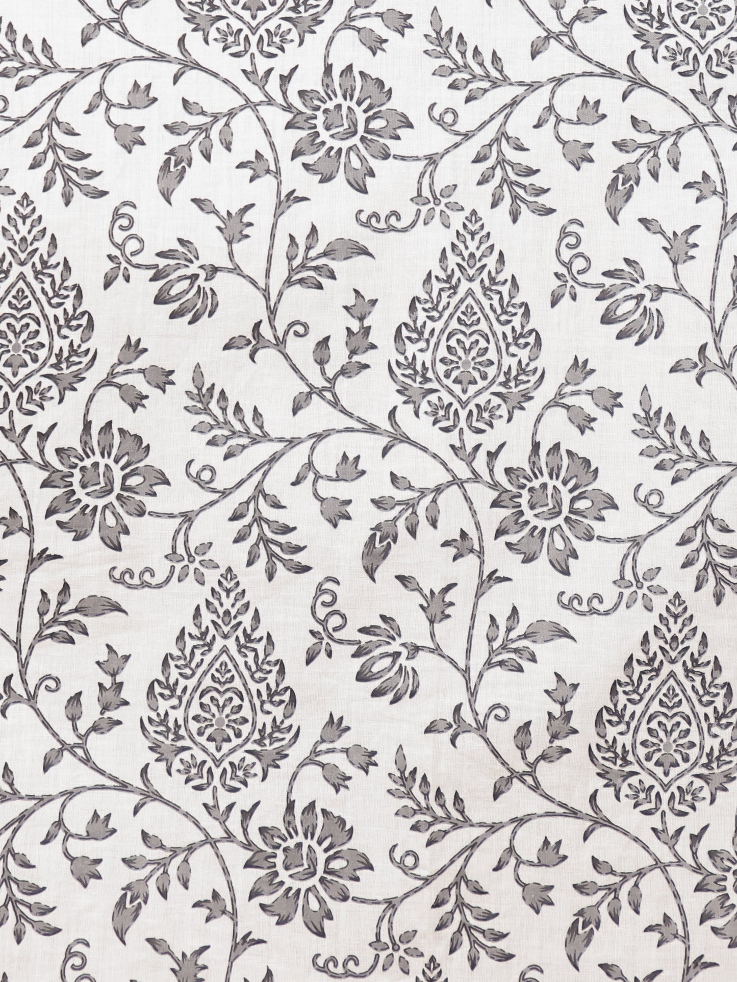 Embroidered Soft Cotton Floral A-line Off White Kurta