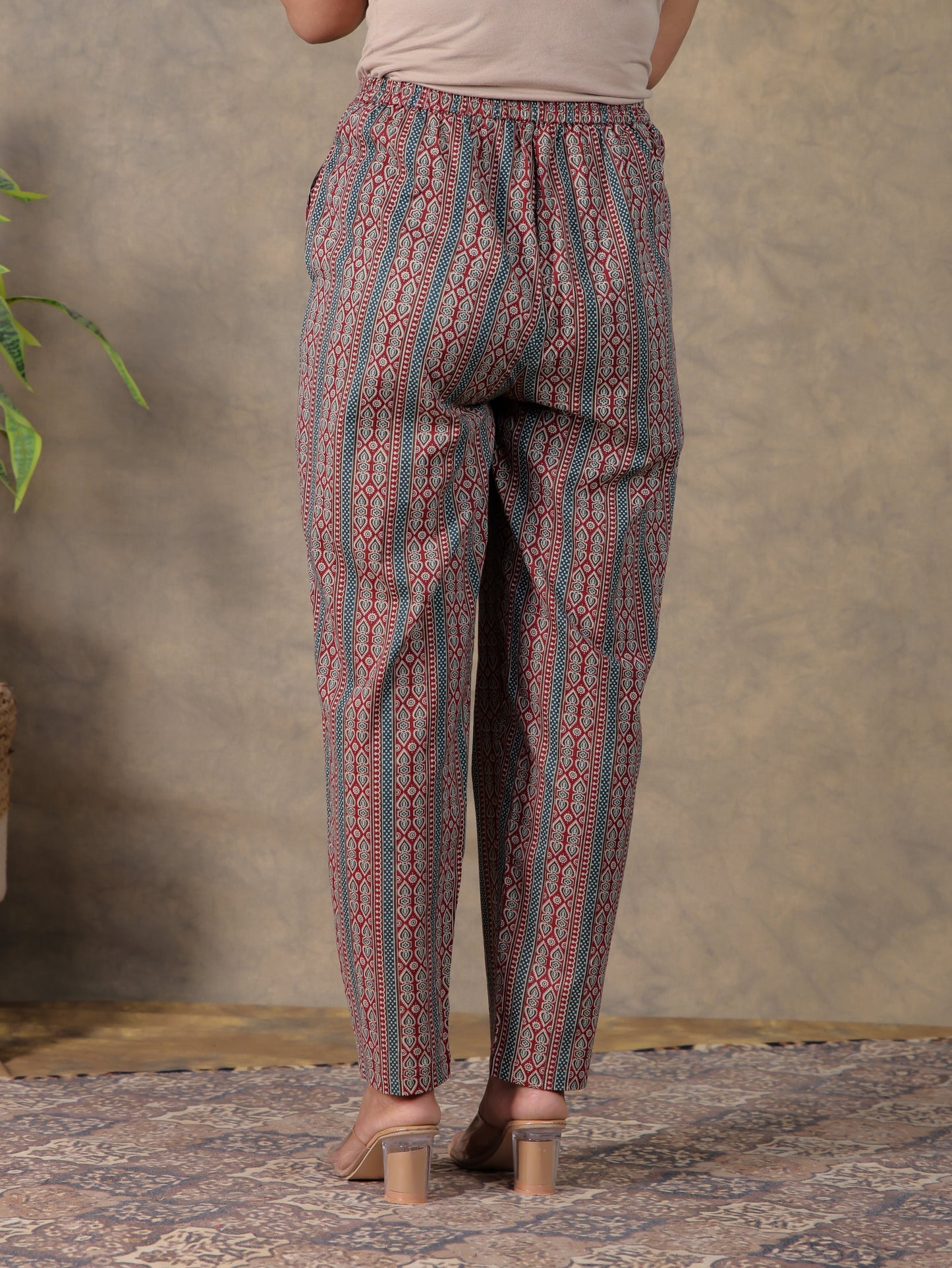 Soft Cotton Ajrakh Angrakha Red Kurta