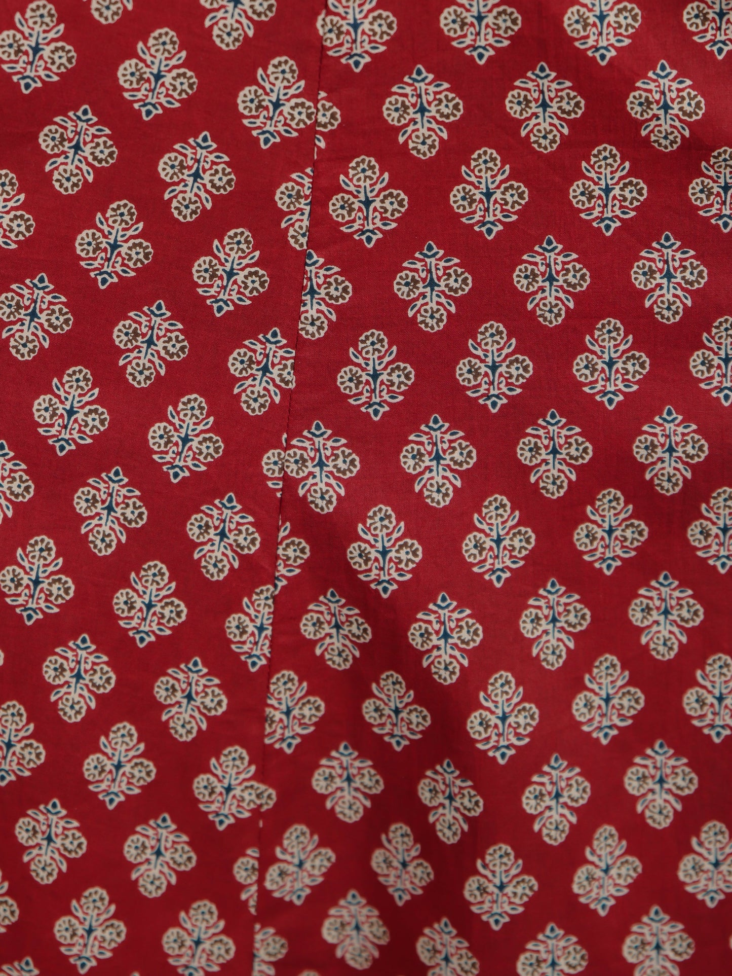 Soft Cotton Ajrakh Angrakha Red Kurta