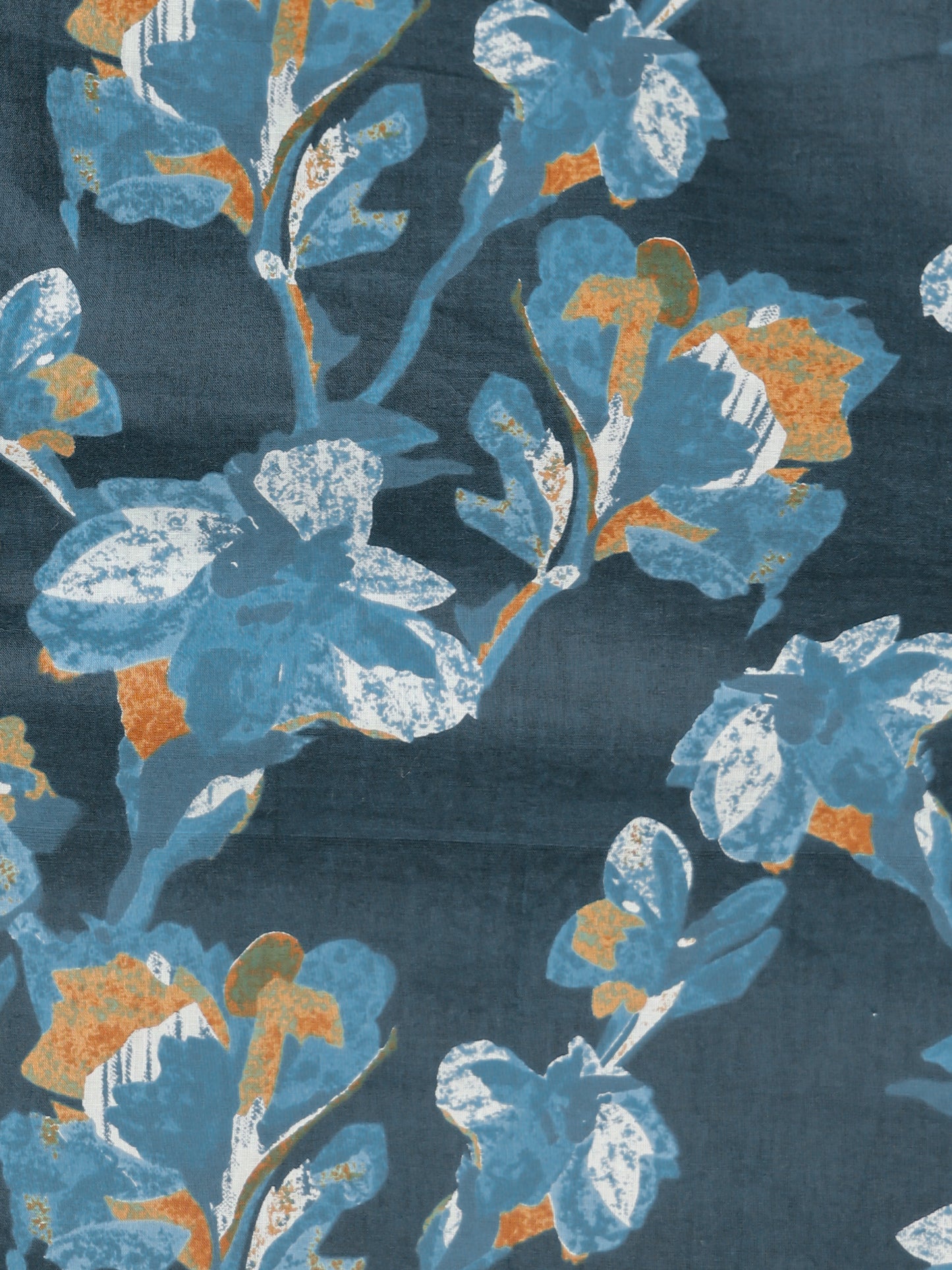 Embroidered Soft Cotton Floral Straight Teal Kurta