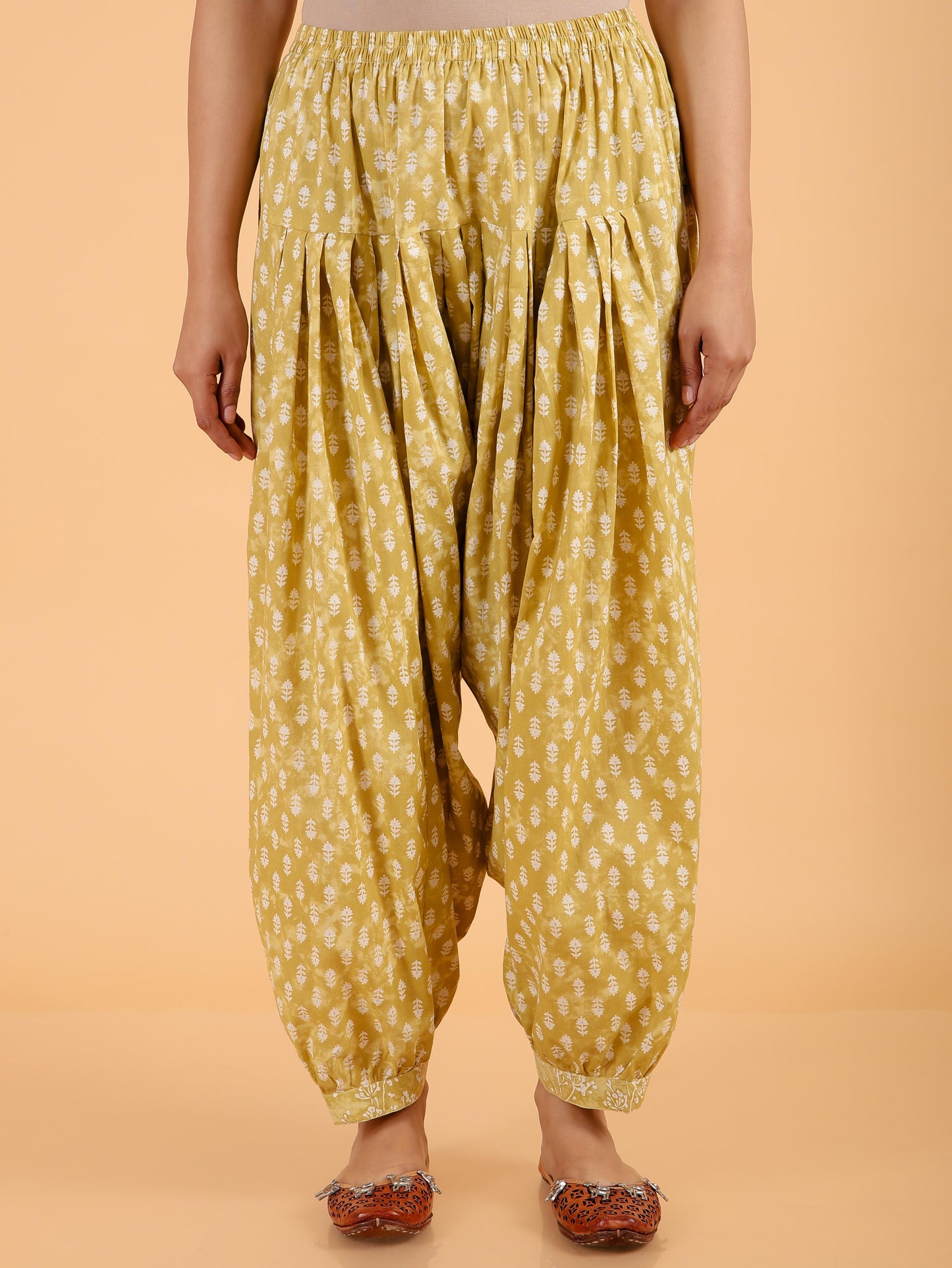 Soft Cotton Floral Yellow Salwar