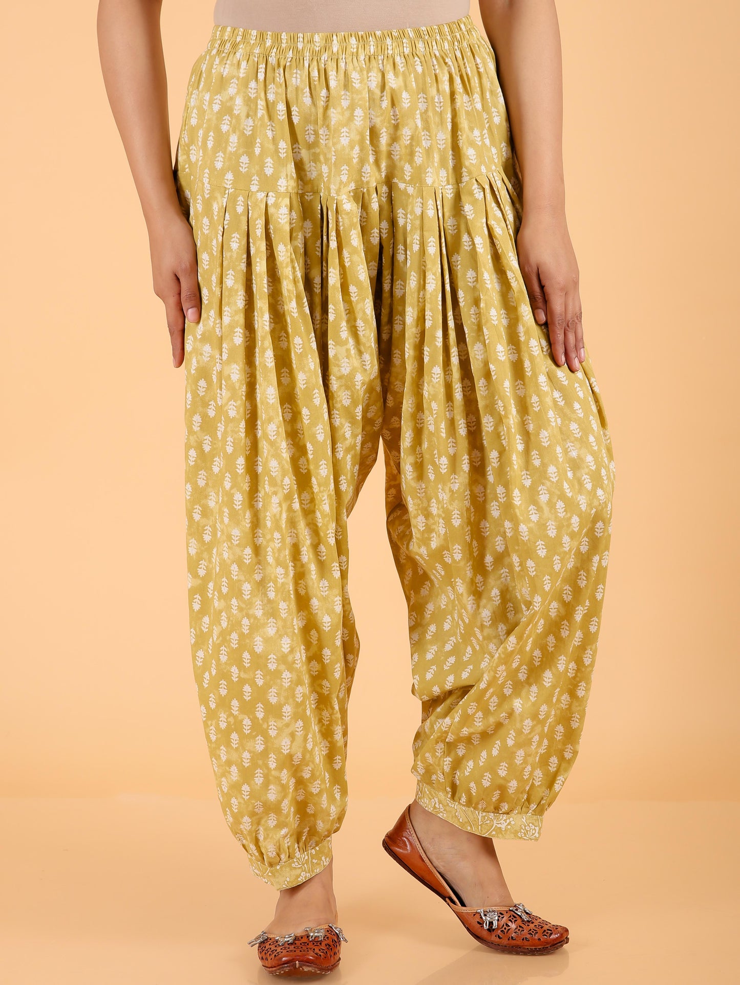 Soft Cotton Floral Yellow Salwar