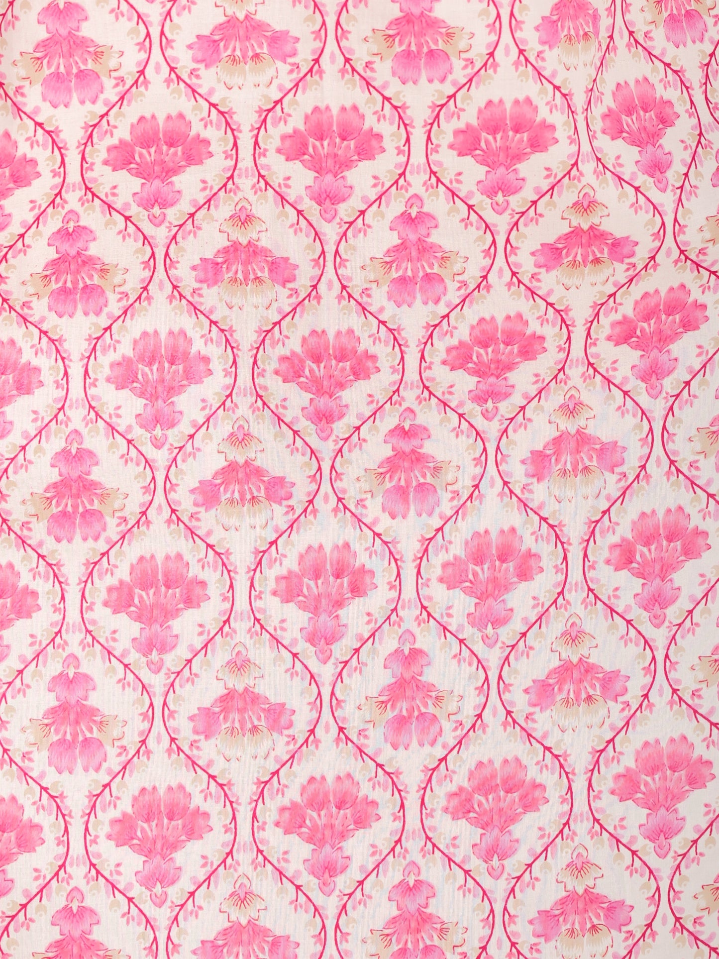 Soft Cotton Floral Straight Pink Kurta