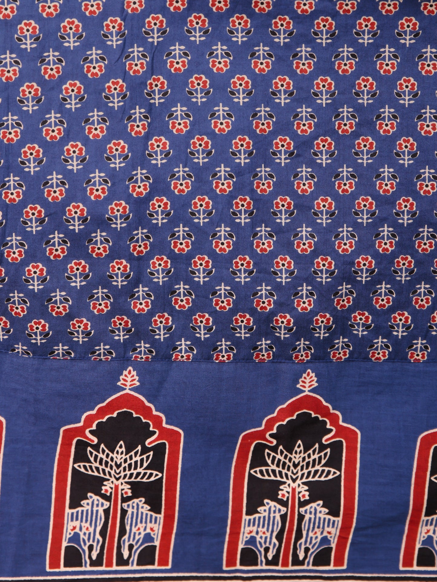 Soft Cotton Butti Anarkali Blue Dress