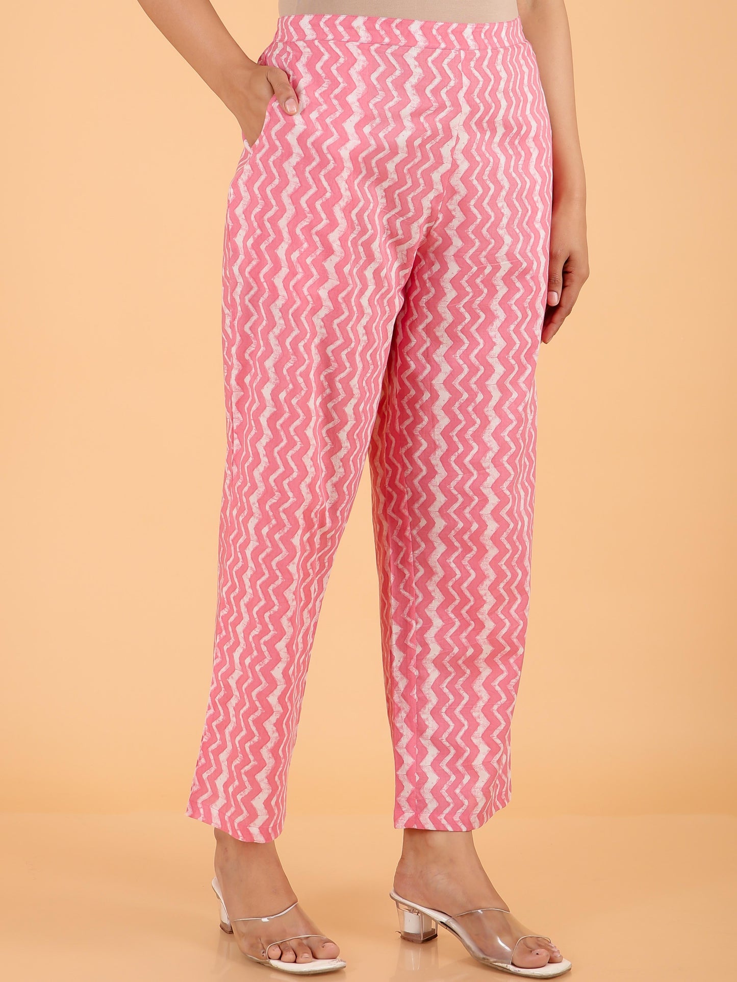 Soft Cotton Paisley Pathani Pink Kurta