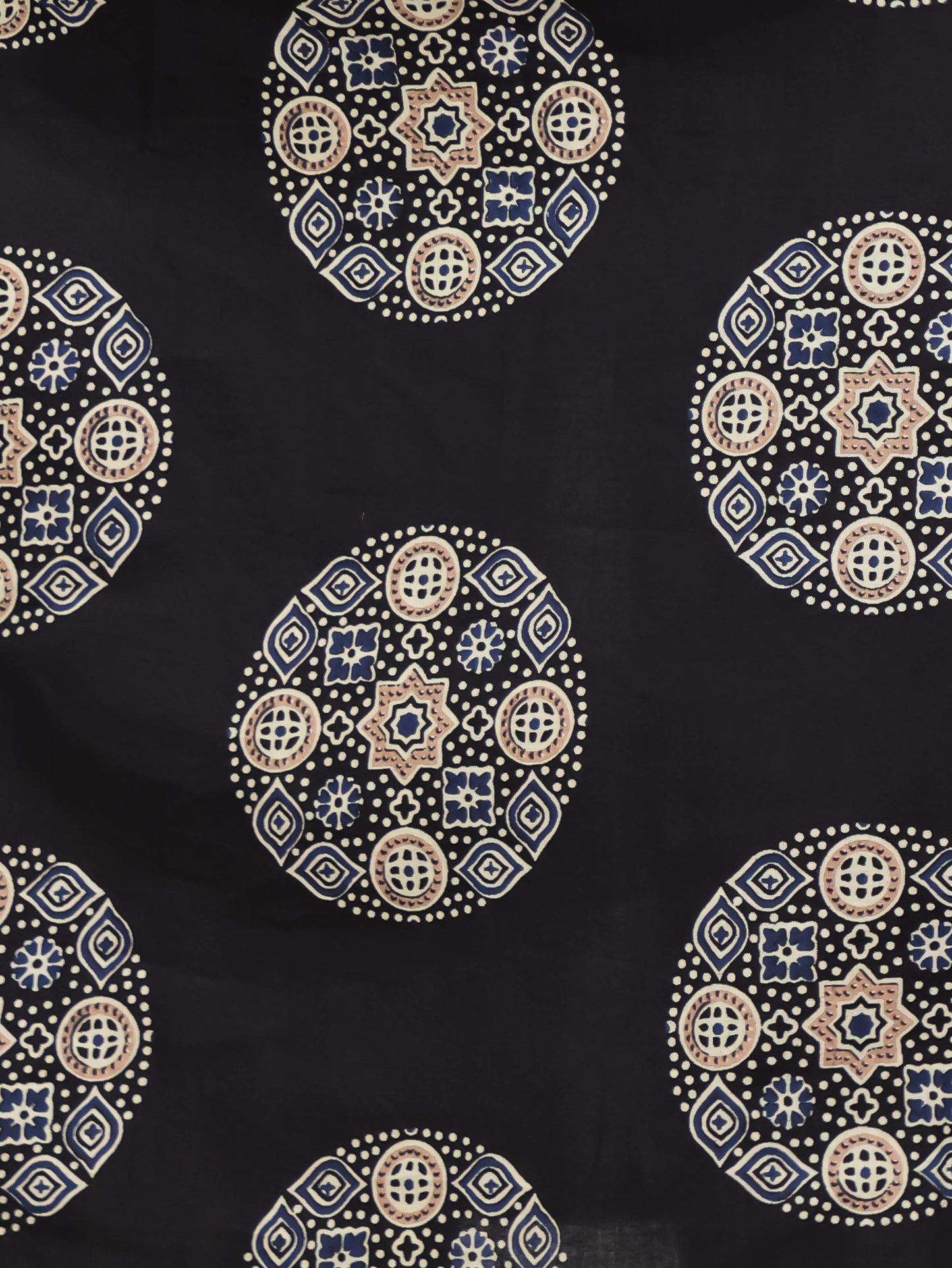 Soft Cotton Abstract Panelled Black Kurta