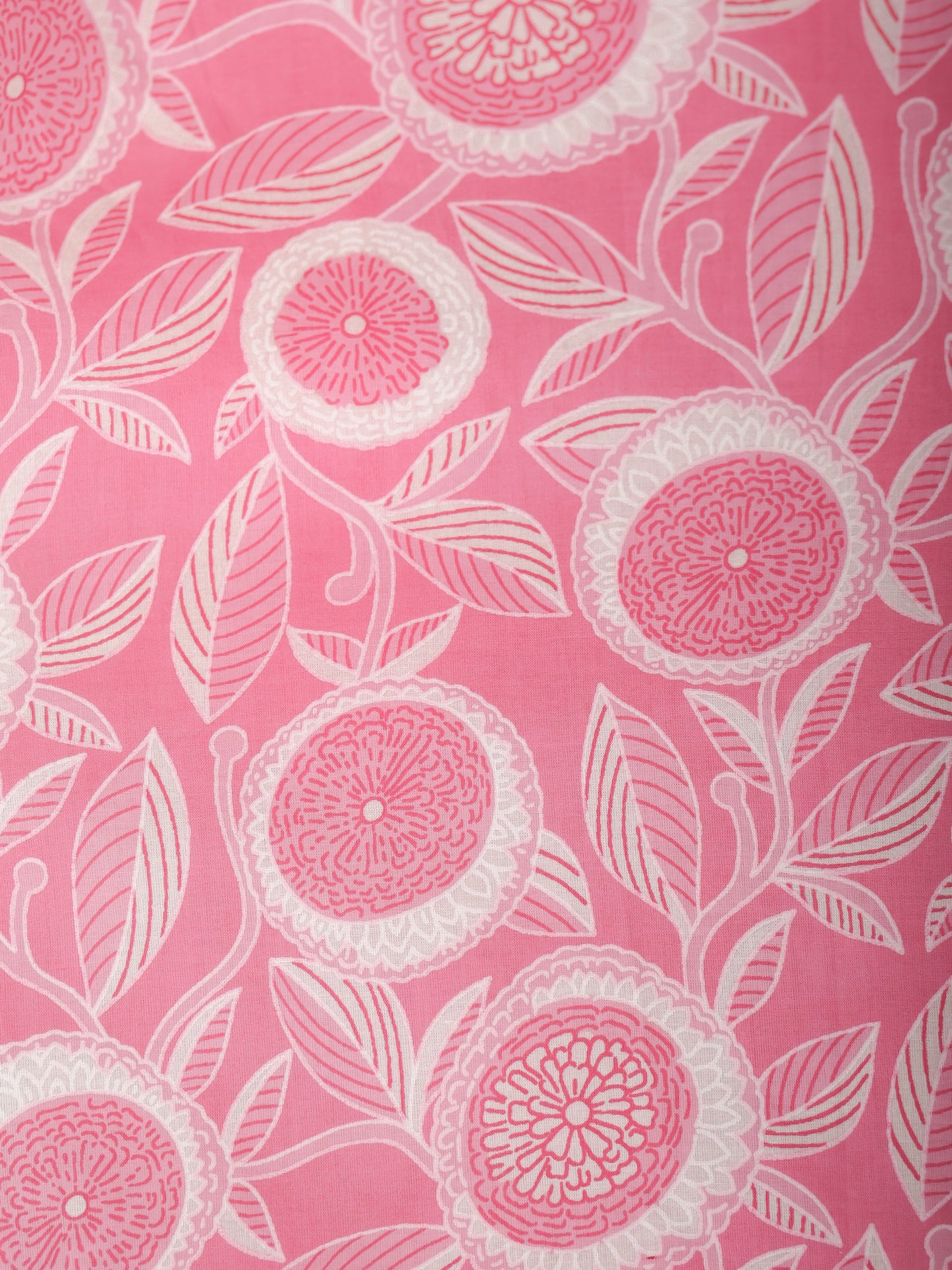 Soft Cotton Floral Straight Pink Kurta