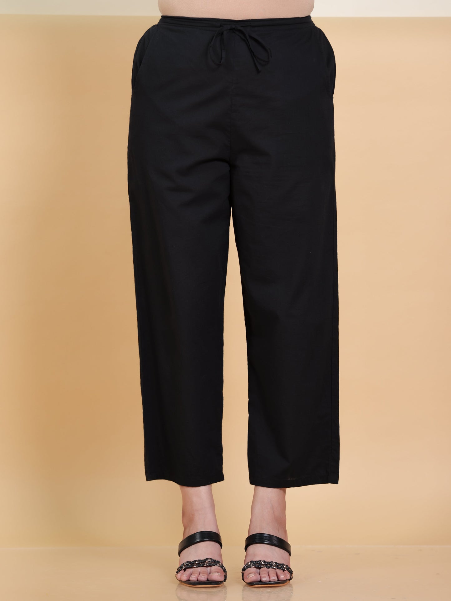 Soft Cotton Floral Purple Tapered Trousers