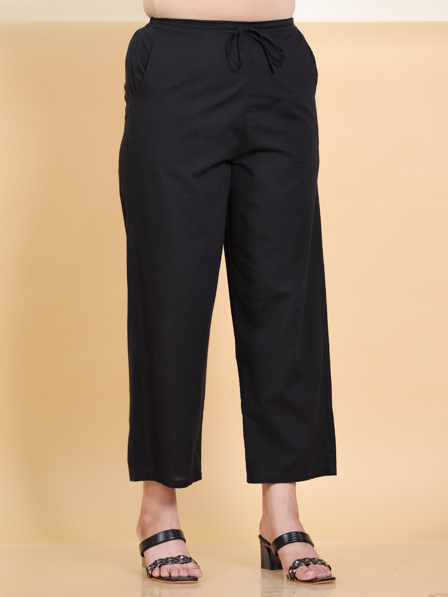 Soft Cotton Floral Purple Tapered Trousers