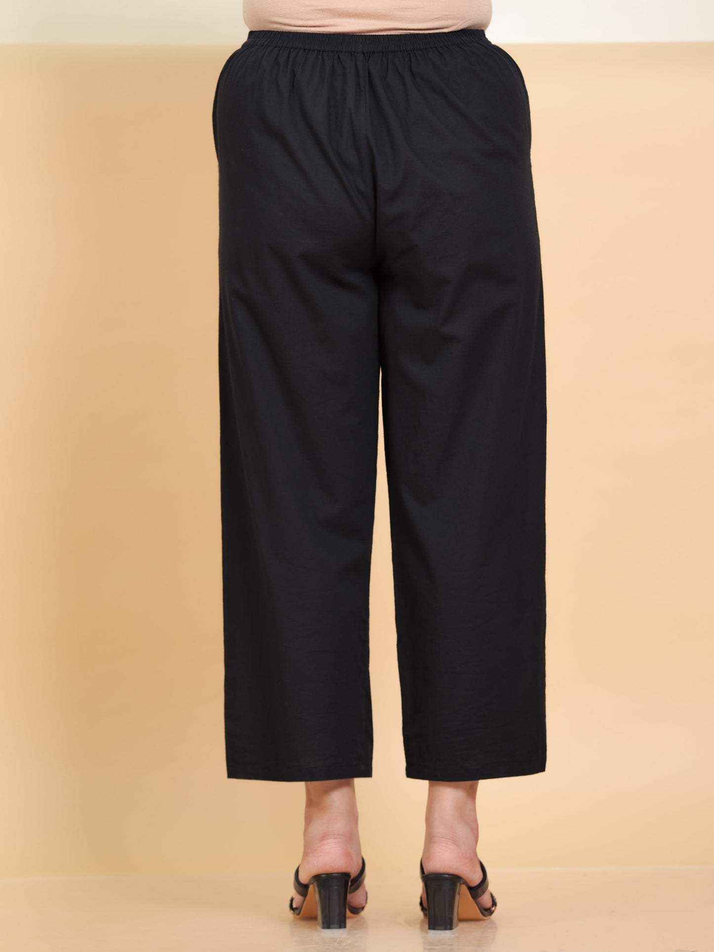 Soft Cotton Floral Purple Tapered Trousers