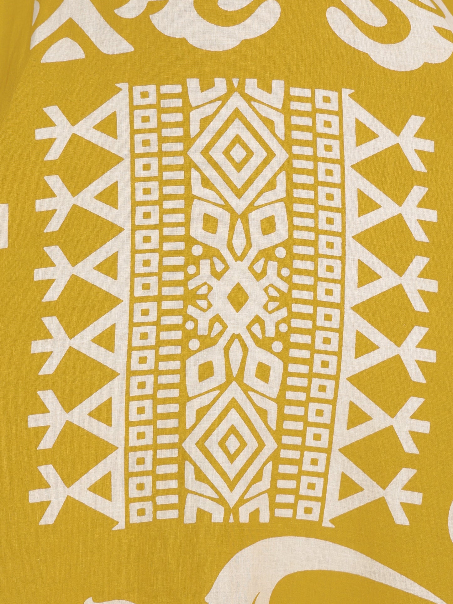 Soft Cotton Geometric Anarkali Yellow Dress