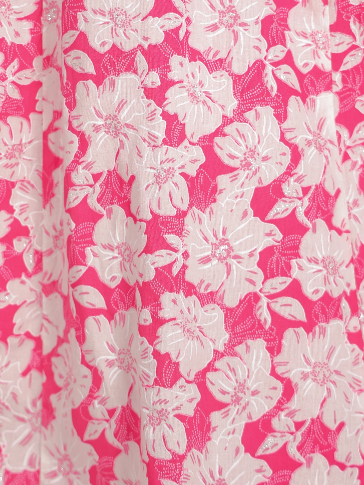 Soft Cotton Floral Panelled Pink Kurta