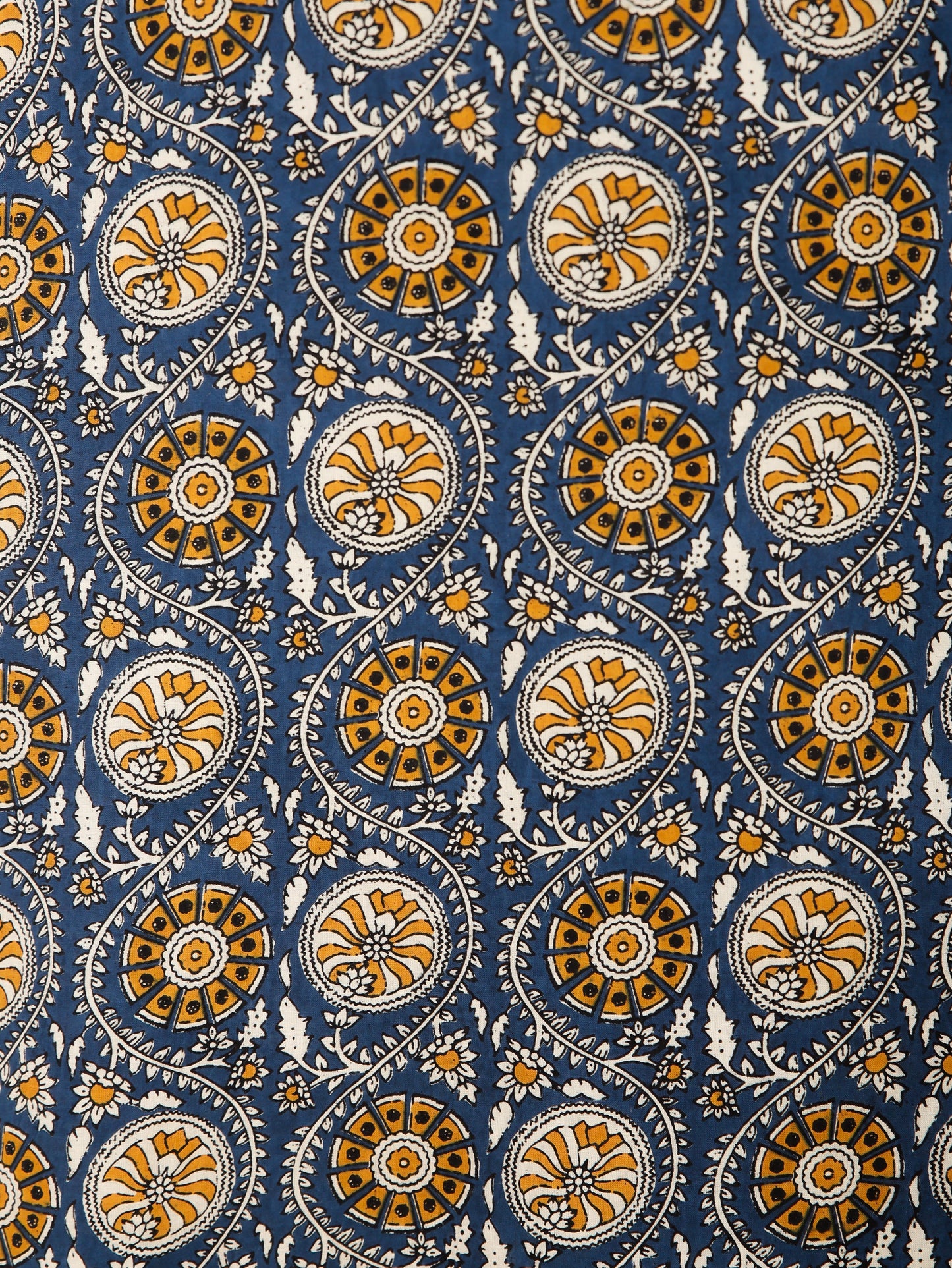 Soft Cotton Geometric Straight Blue Kurta