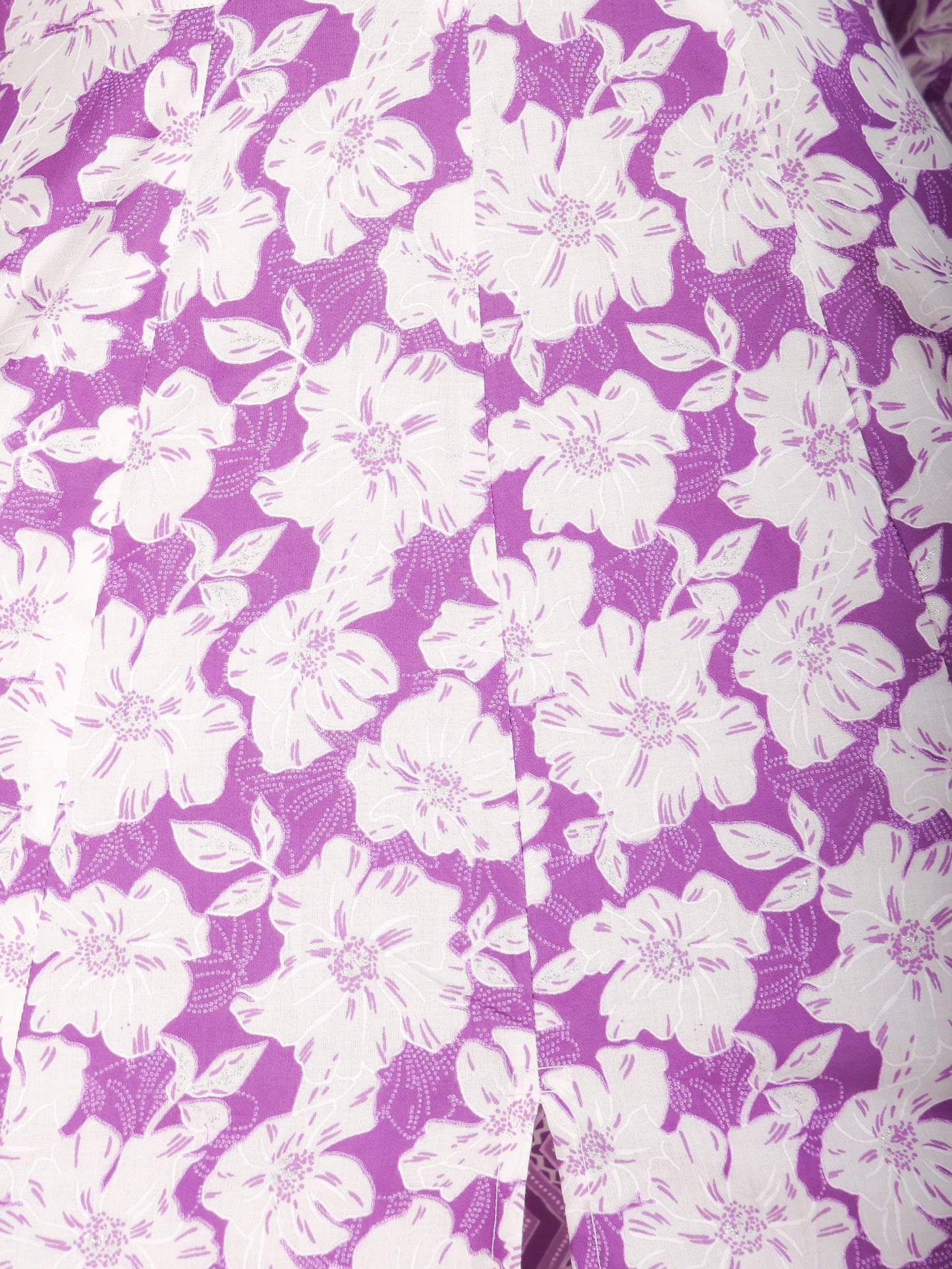 Soft Cotton Floral Anarkali Purple Kurta