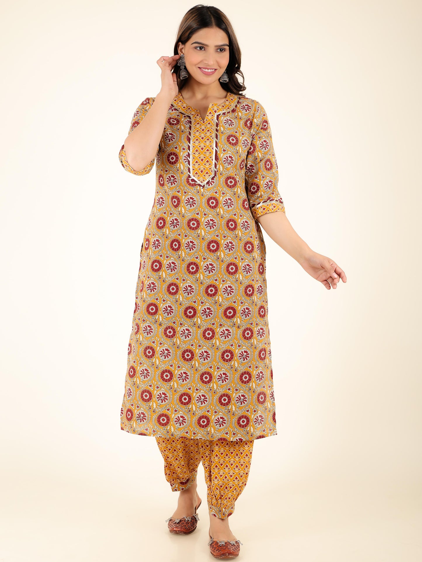 Soft Cotton Geometric Kurta