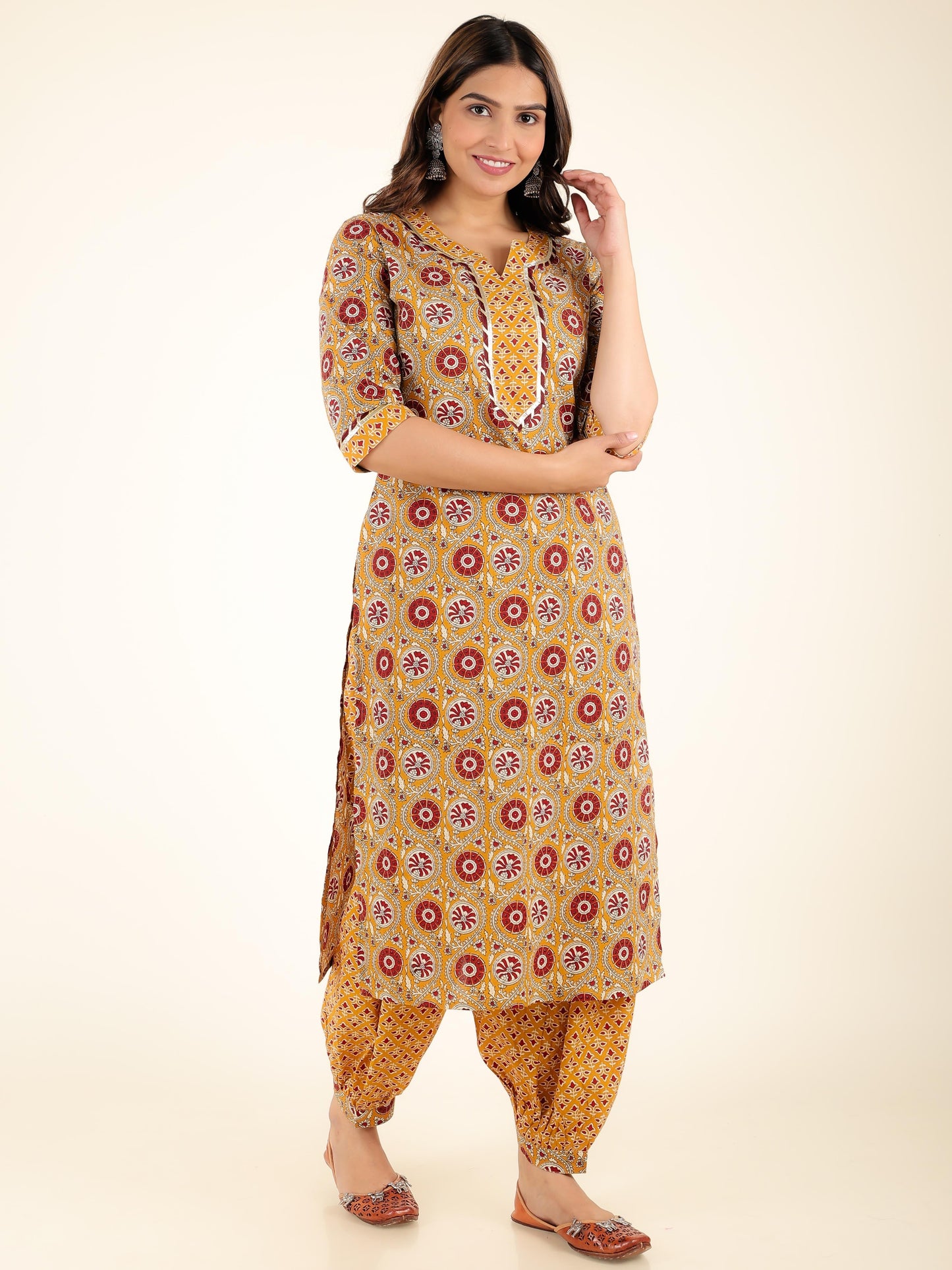 Soft Cotton Geometric Kurta