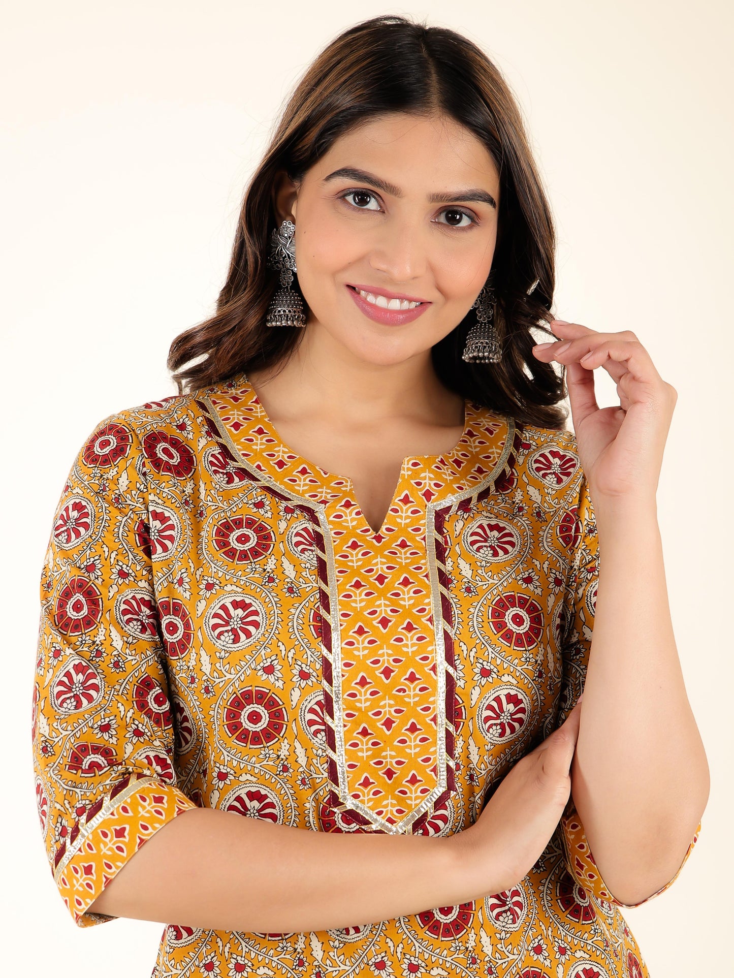 Soft Cotton Geometric Kurta