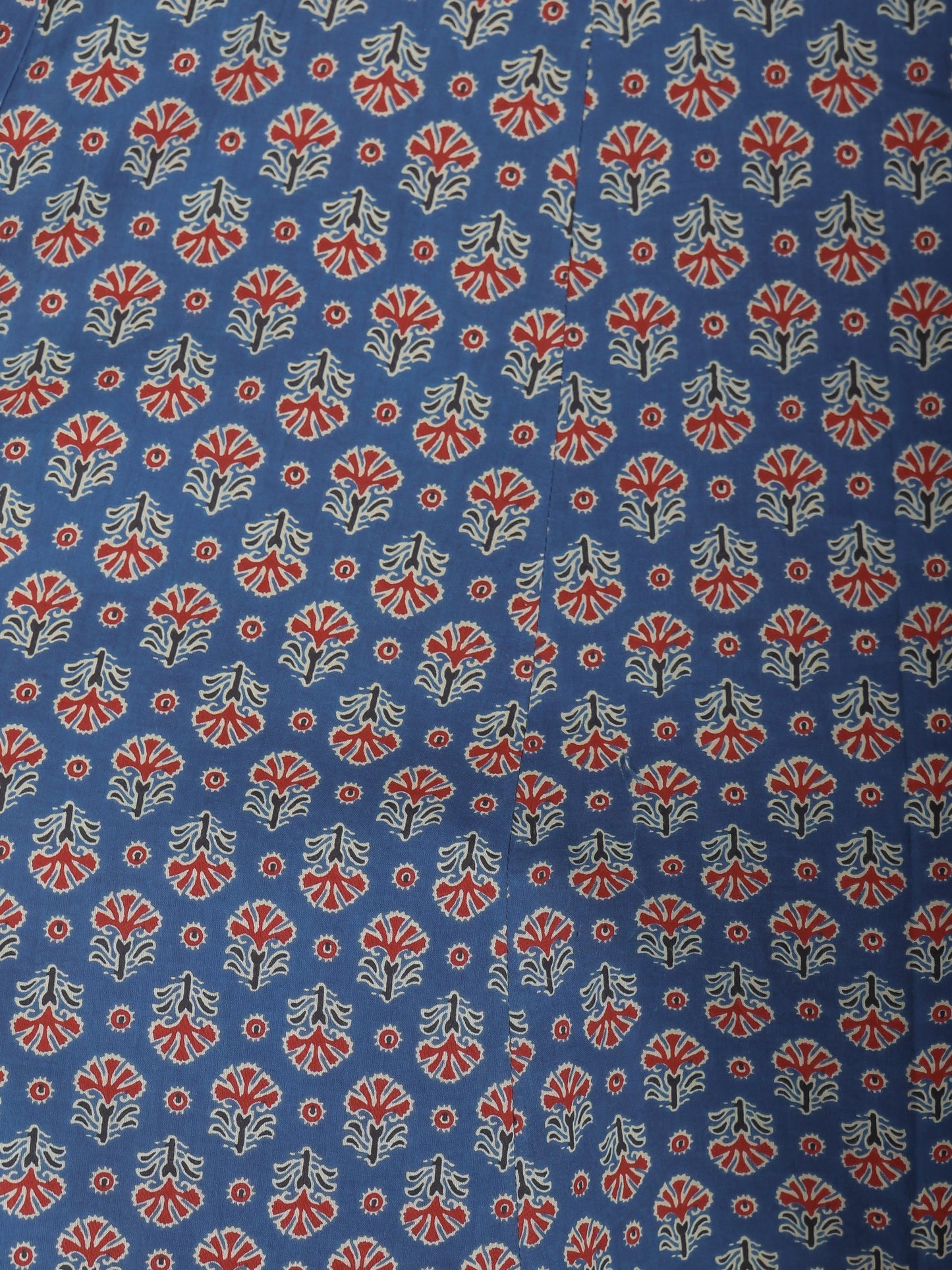 Soft Cotton Butti Angrakha Blue Kurta