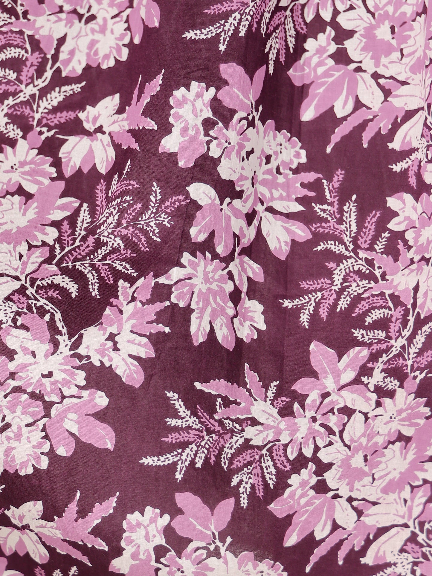 Soft Cotton Floral A-line Purple Kurta