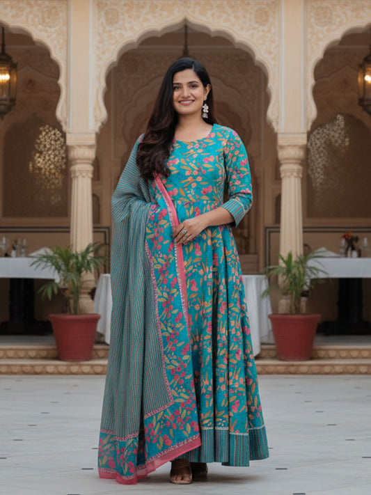 Soft Cotton Striped Green Dupatta