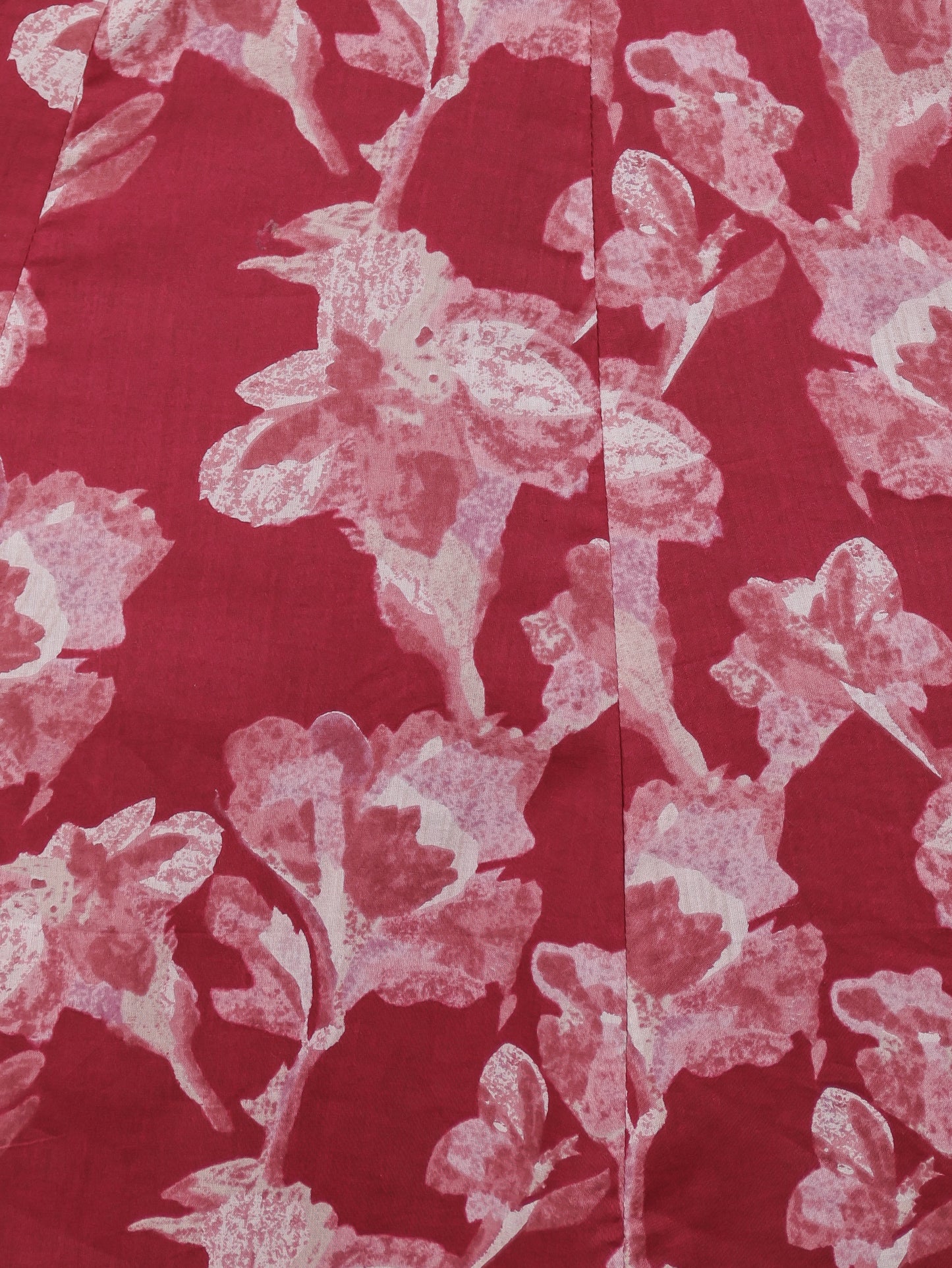 Soft Cotton Floral Angrakha Red Kurta