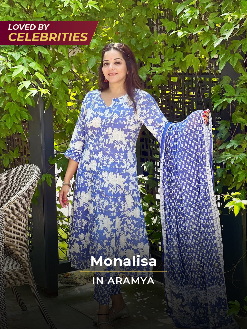 Soft Cotton Floral Flared Purple Kurta