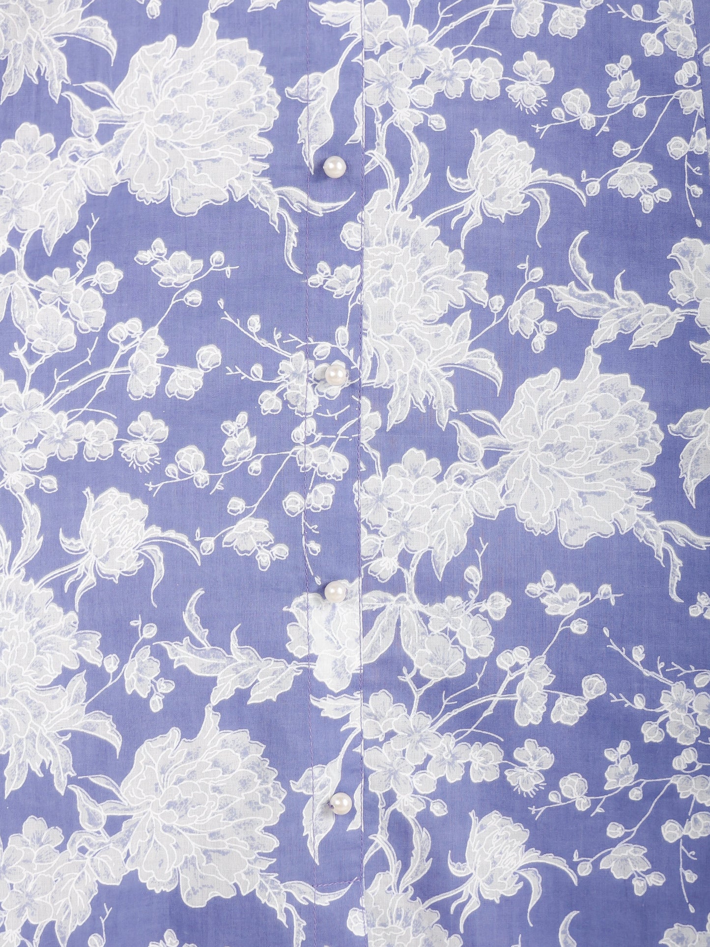 Soft Cotton Floral Flared Purple Kurta