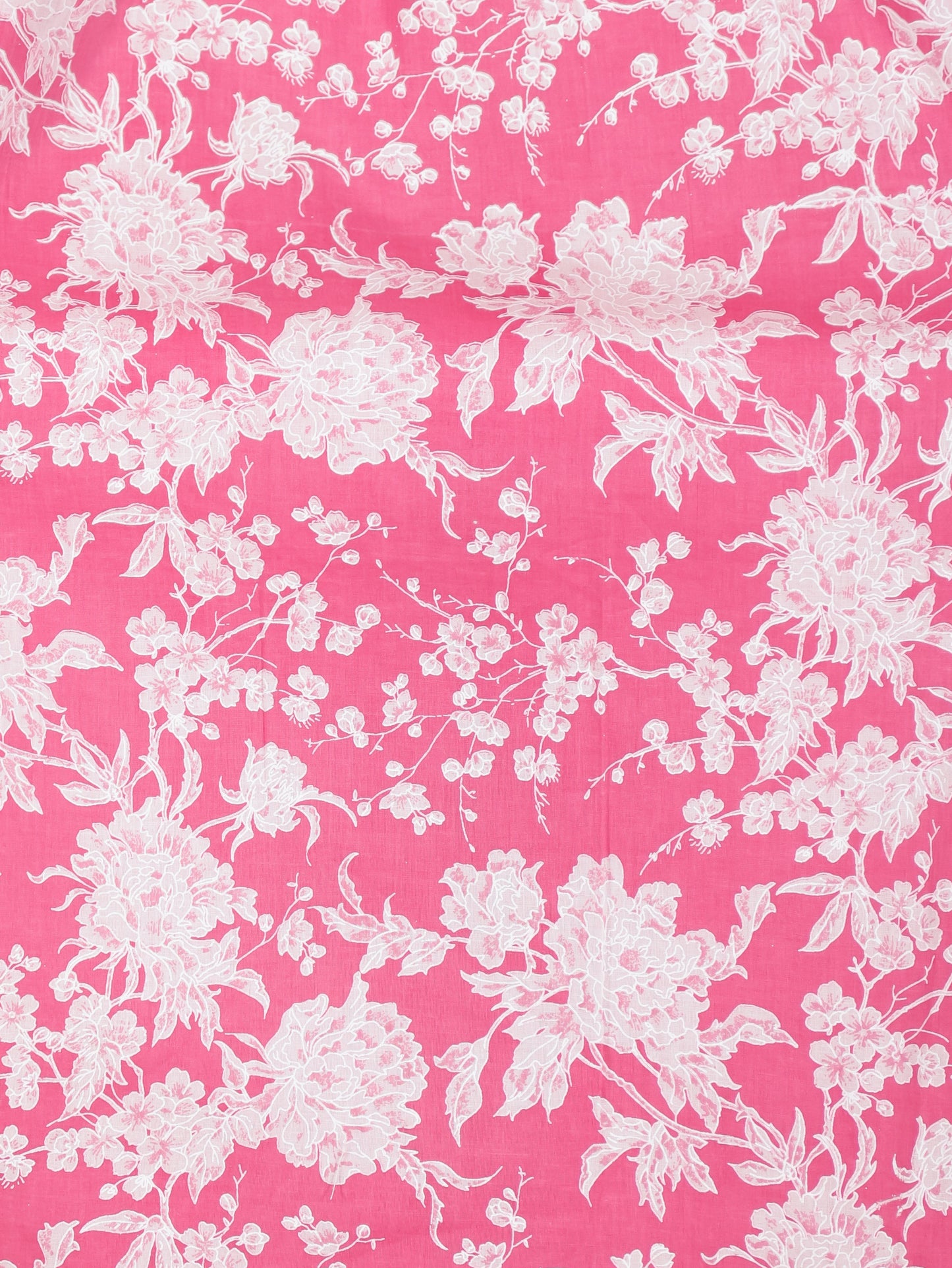 Soft Cotton Floral A-line Pink Kurta