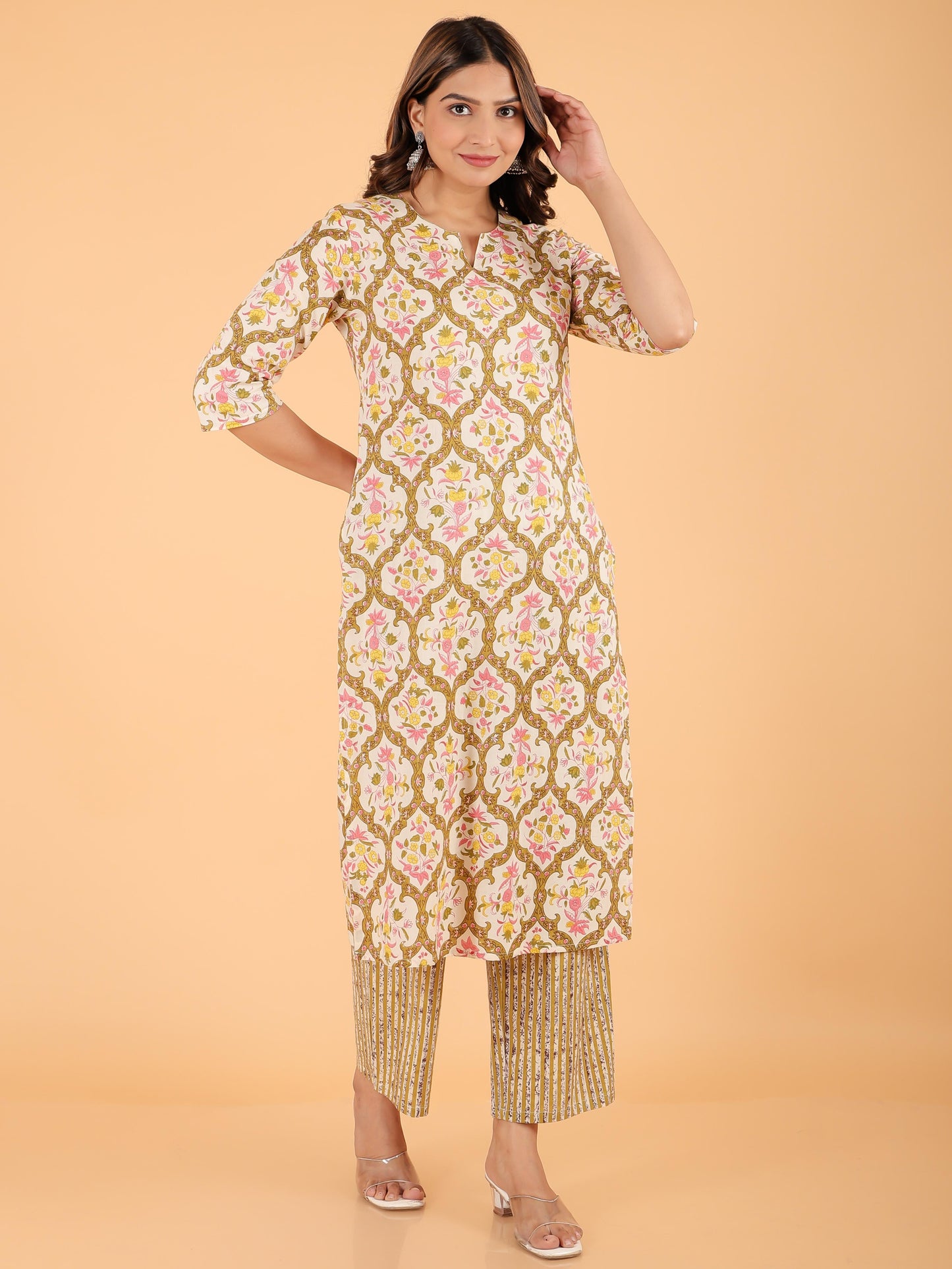 Soft Cotton Floral Kurta