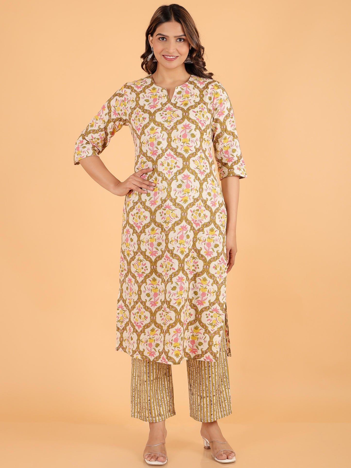 Soft Cotton Floral Kurta