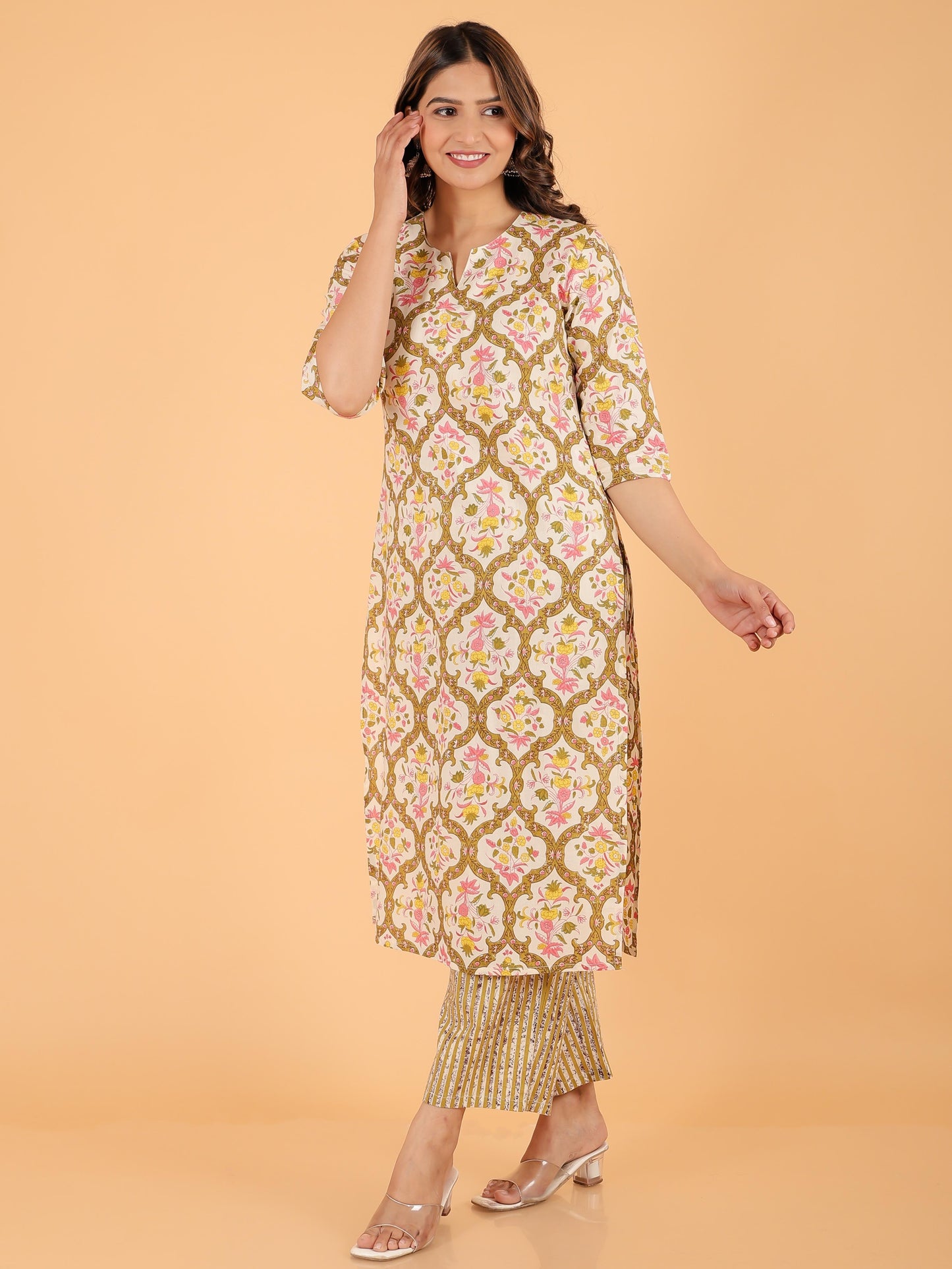 Soft Cotton Floral Kurta