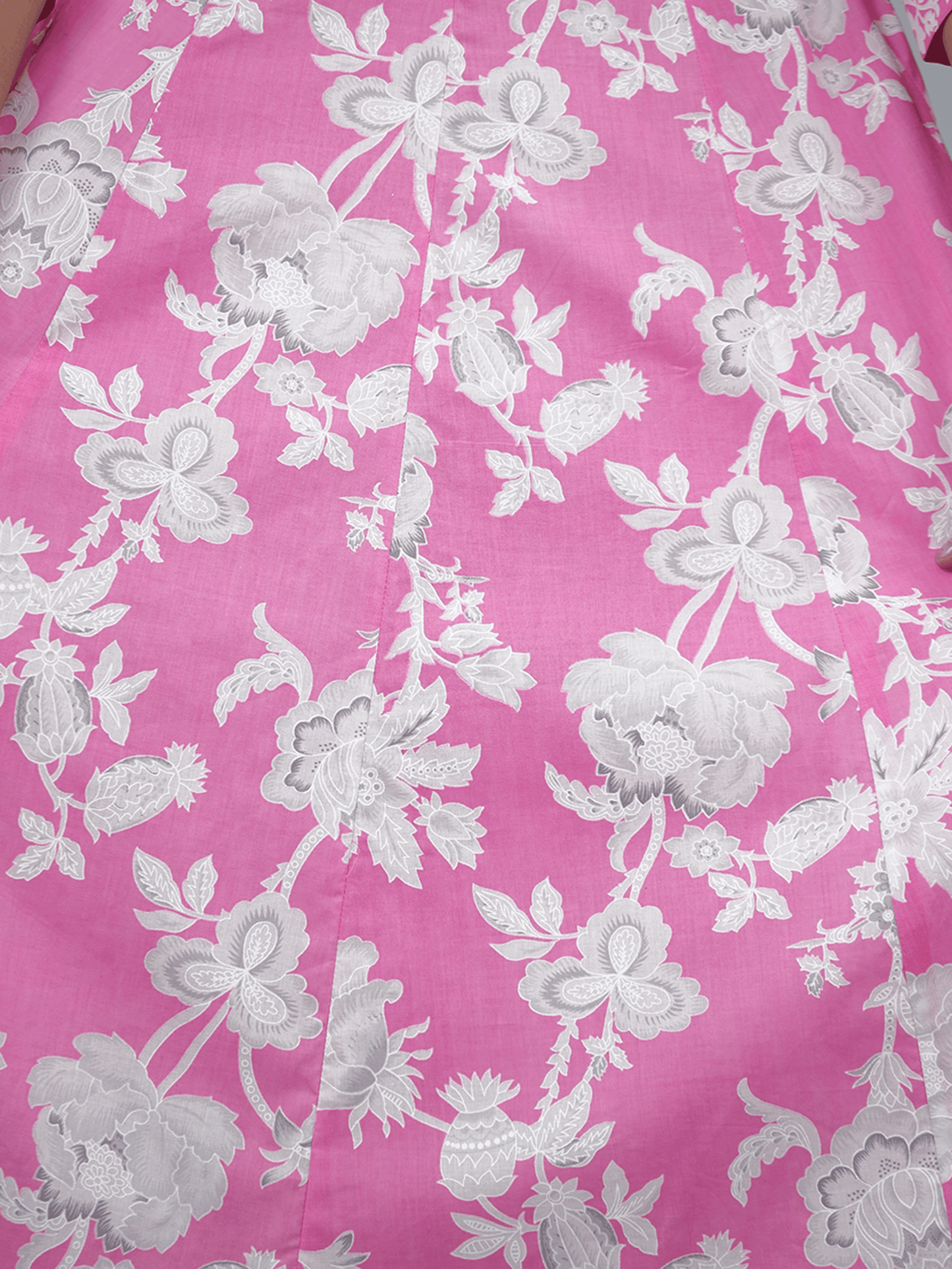 Soft Cotton Floral Flared Pink Kurta