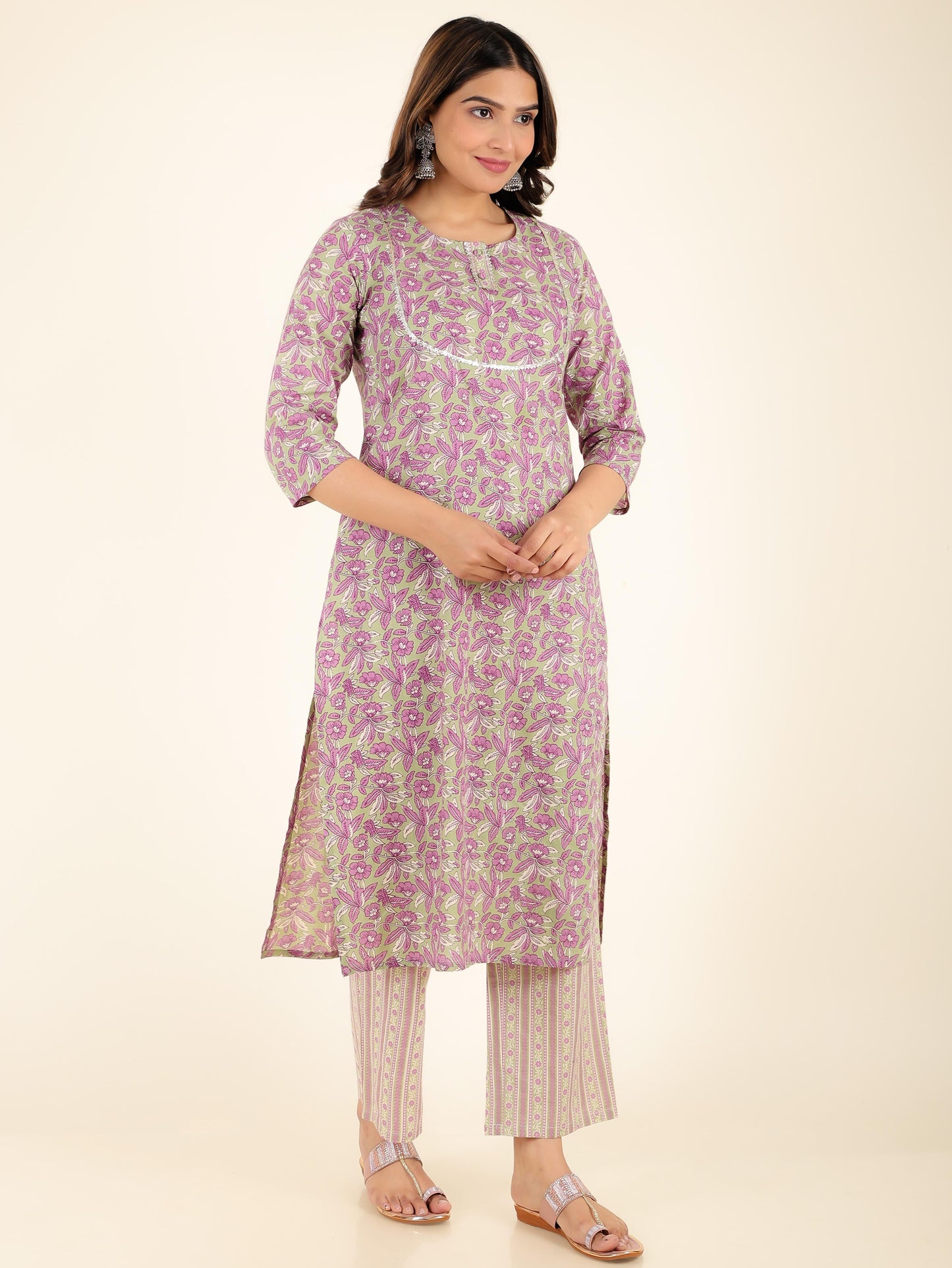 Soft Cotton Floral Kurta