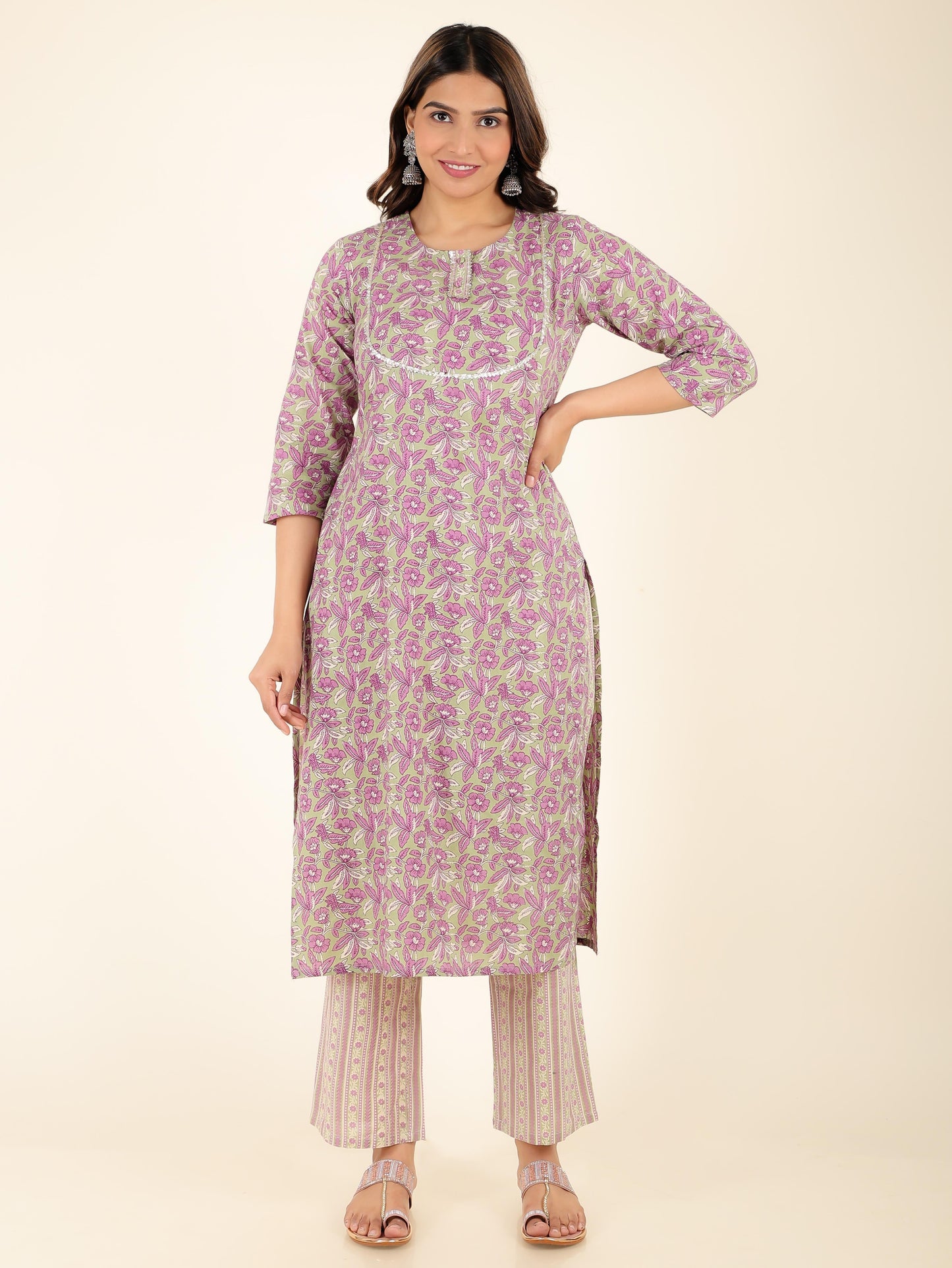 Soft Cotton Floral Kurta