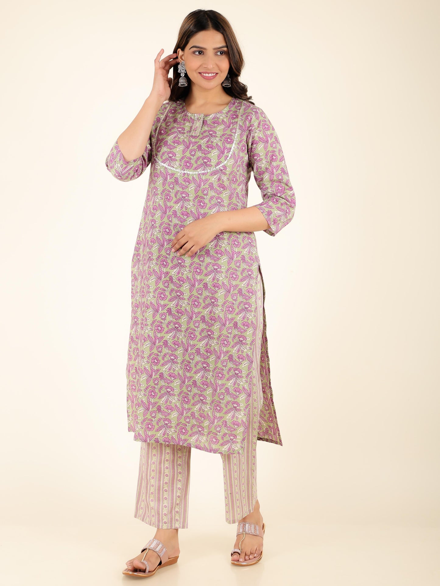 Soft Cotton Floral Kurta