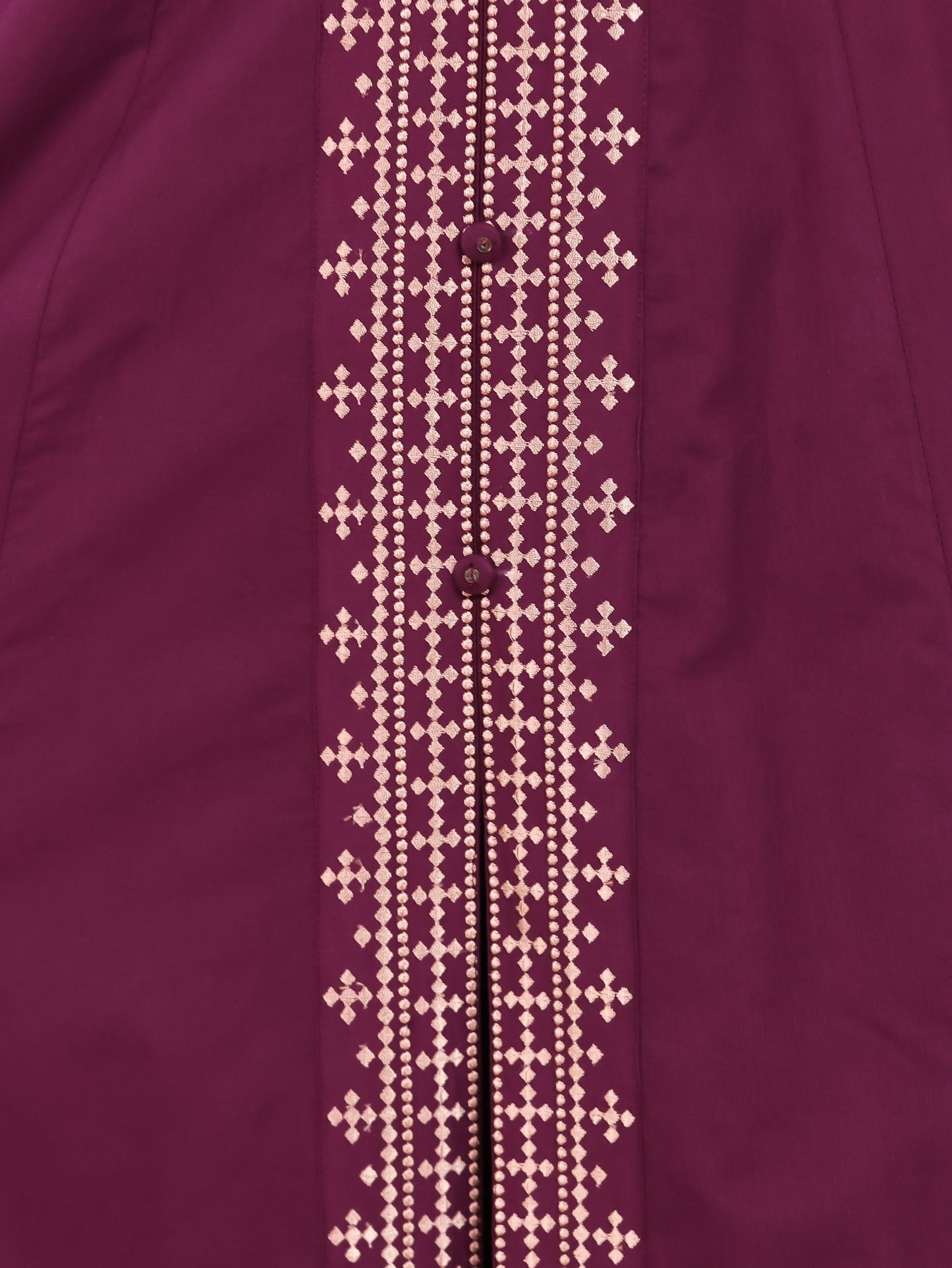 Embroidered Soft Cotton Solid Anarkali Purple Kurta