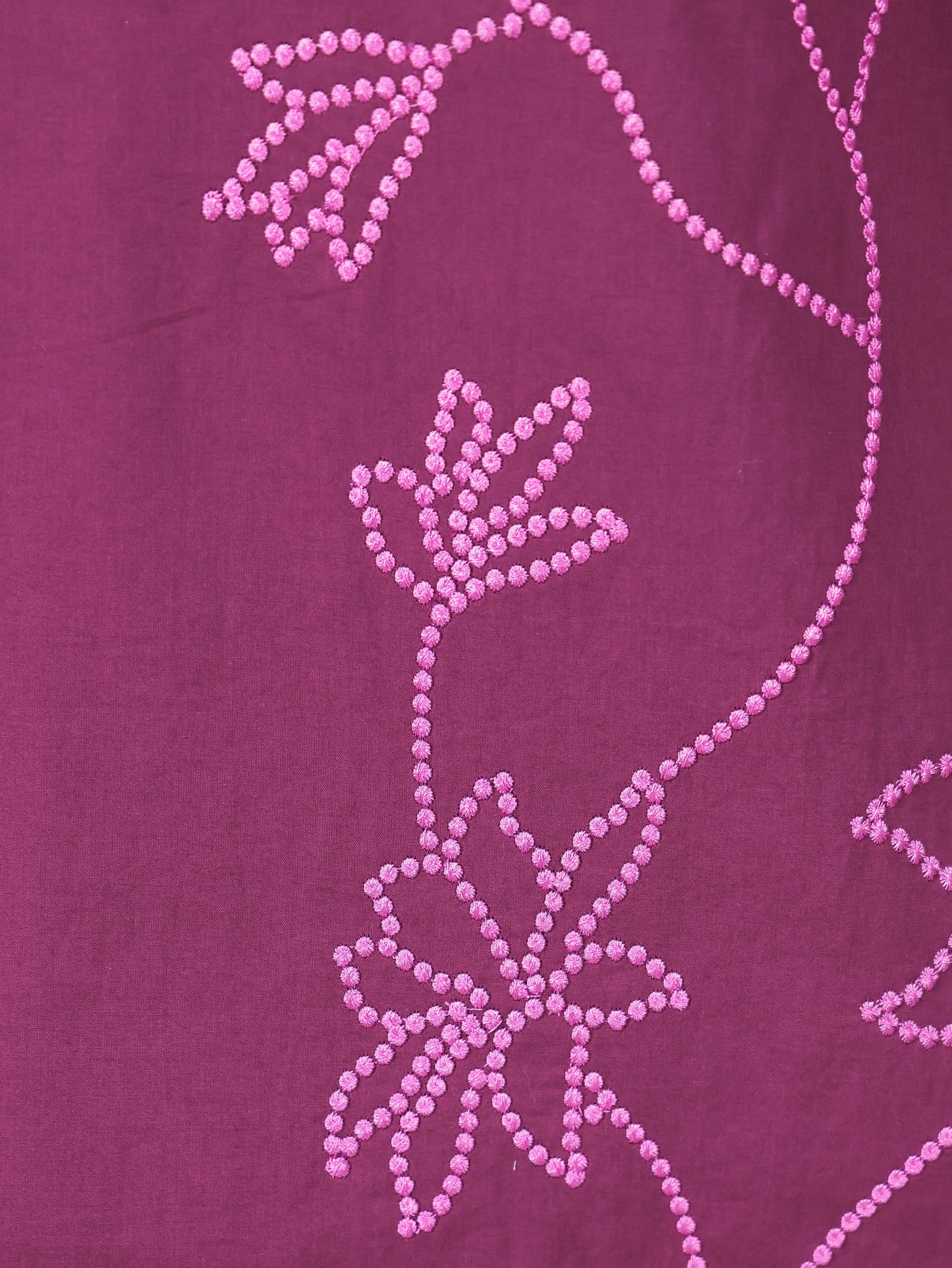 Embroidered Soft Cotton Solid Straight Wine Kurta