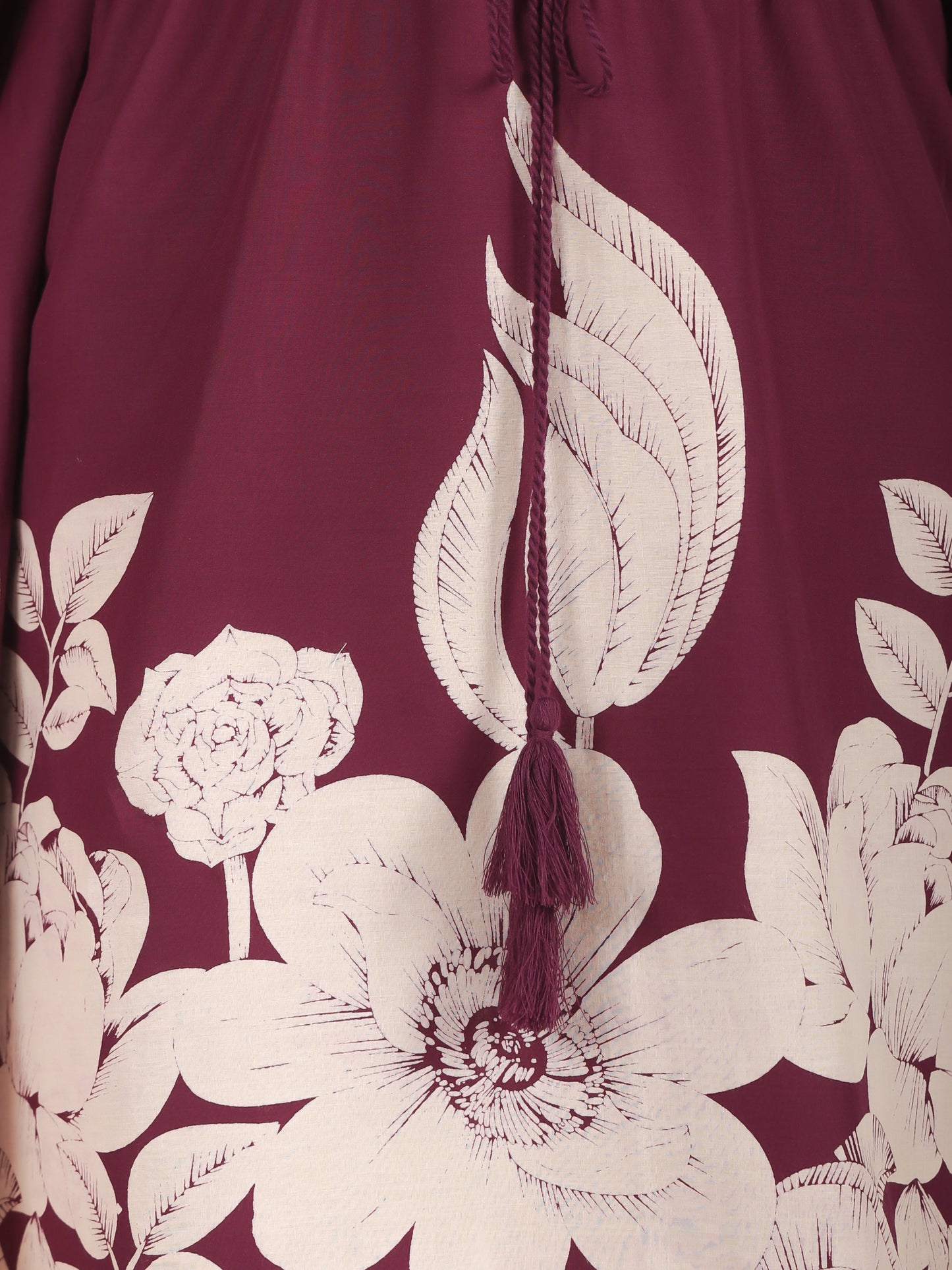Soft Cotton Placement Print Purple Kaftan