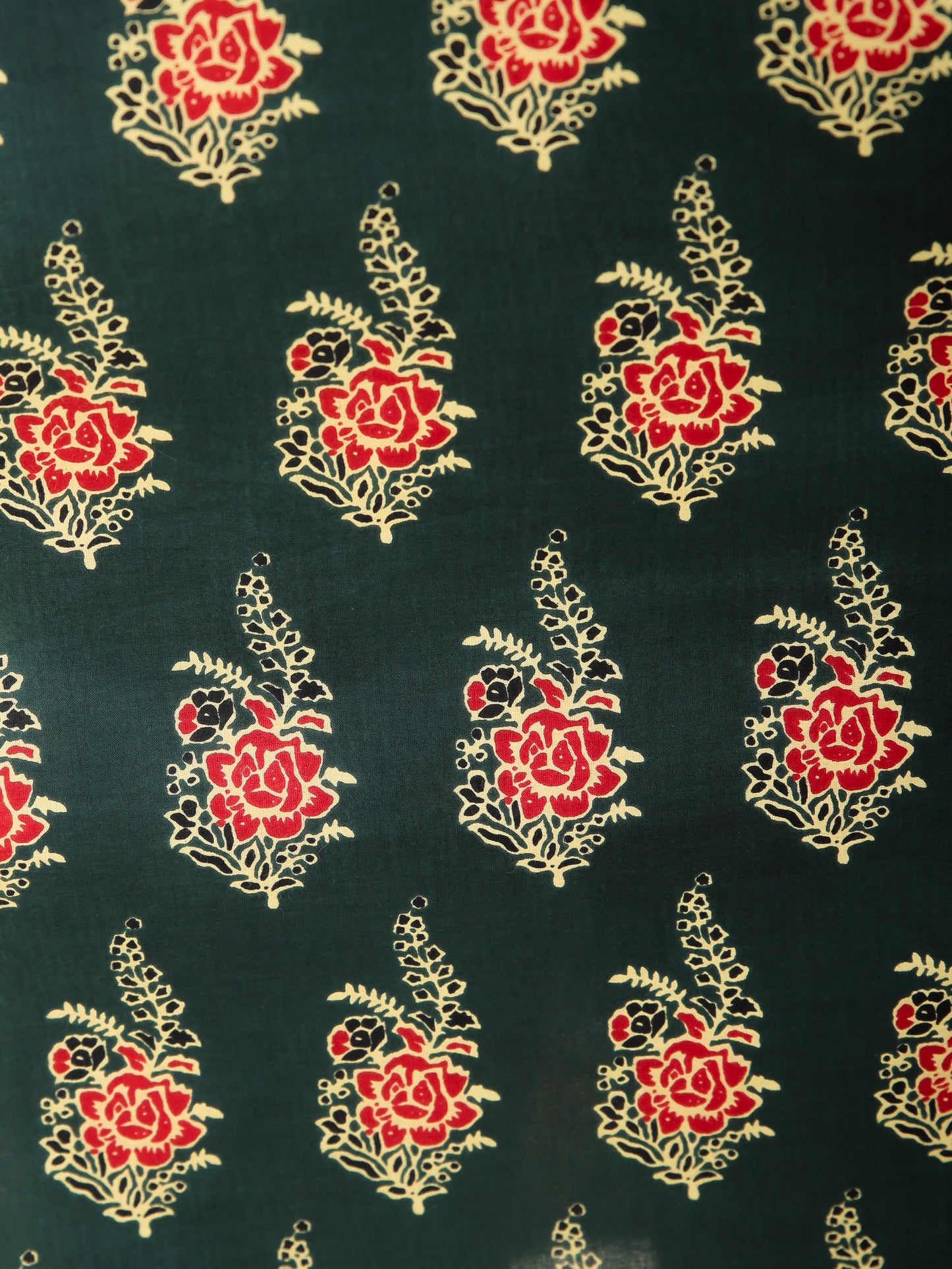 Soft Cotton Floral Straight Green Kurta