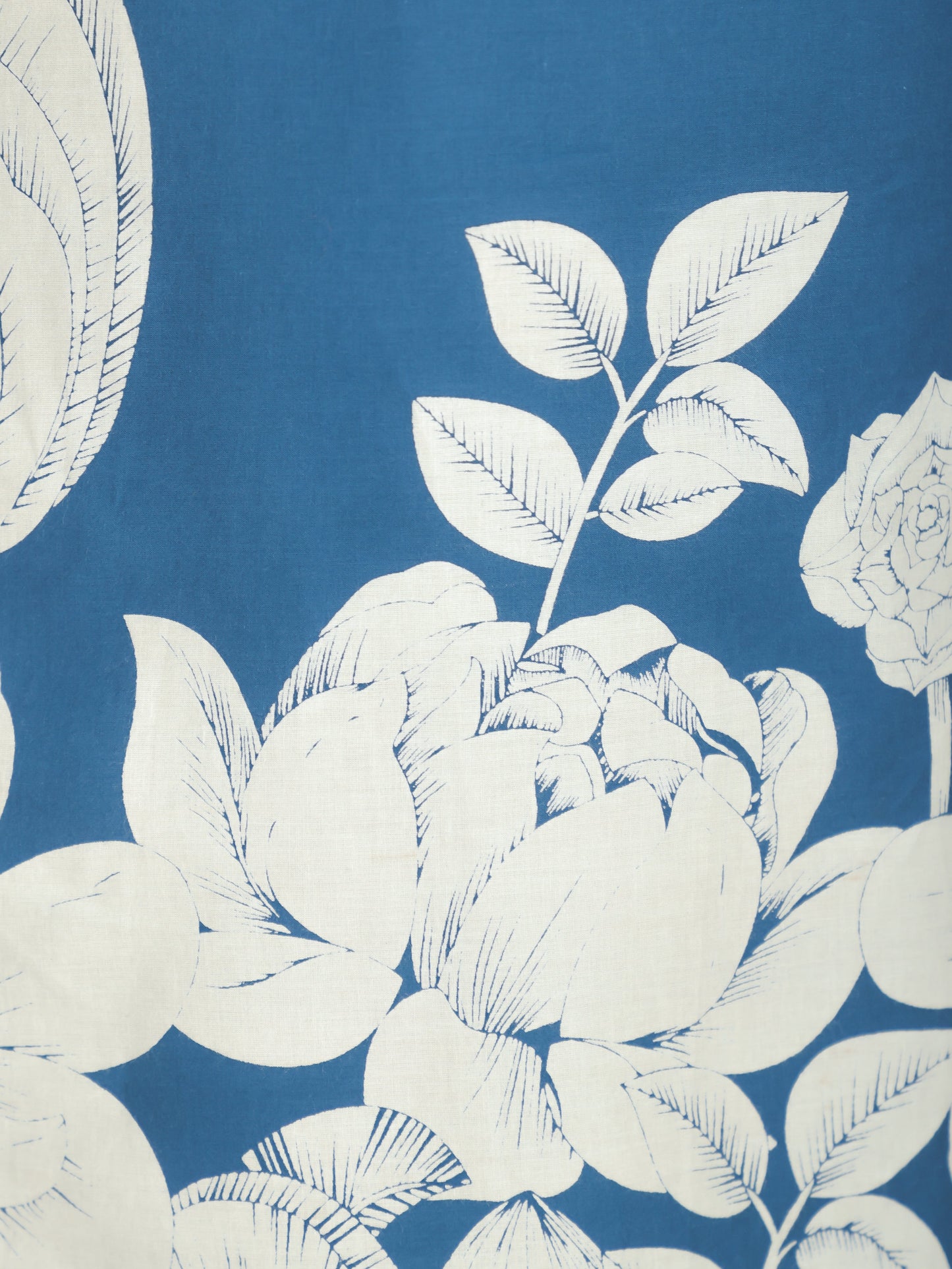 Soft Cotton Placement Print Straight Blue Kurta