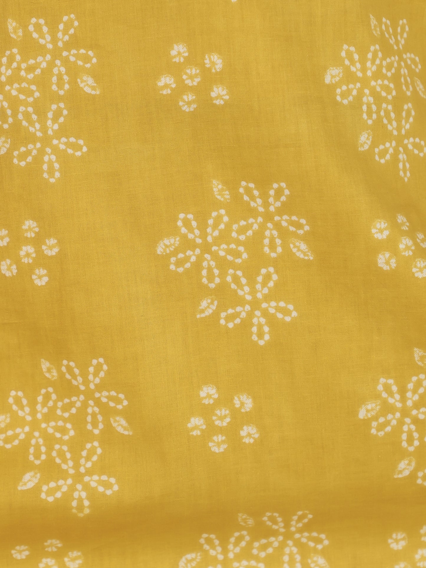 Embroidered Soft Cotton Bandhani Straight Yellow Kurta