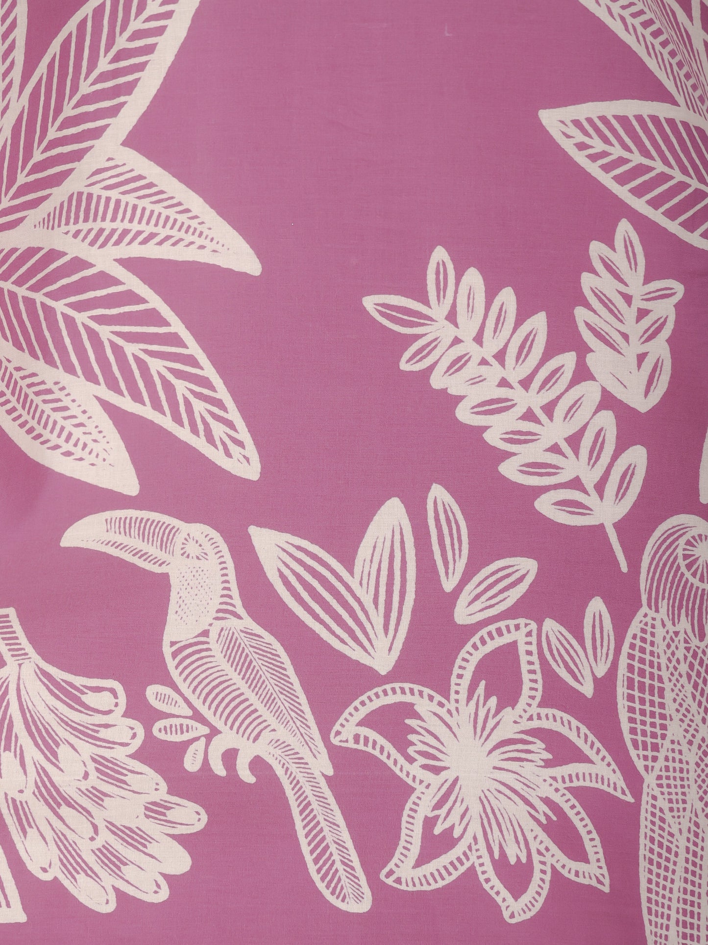 Soft Cotton Placement Print Straight Purple Co-Ord