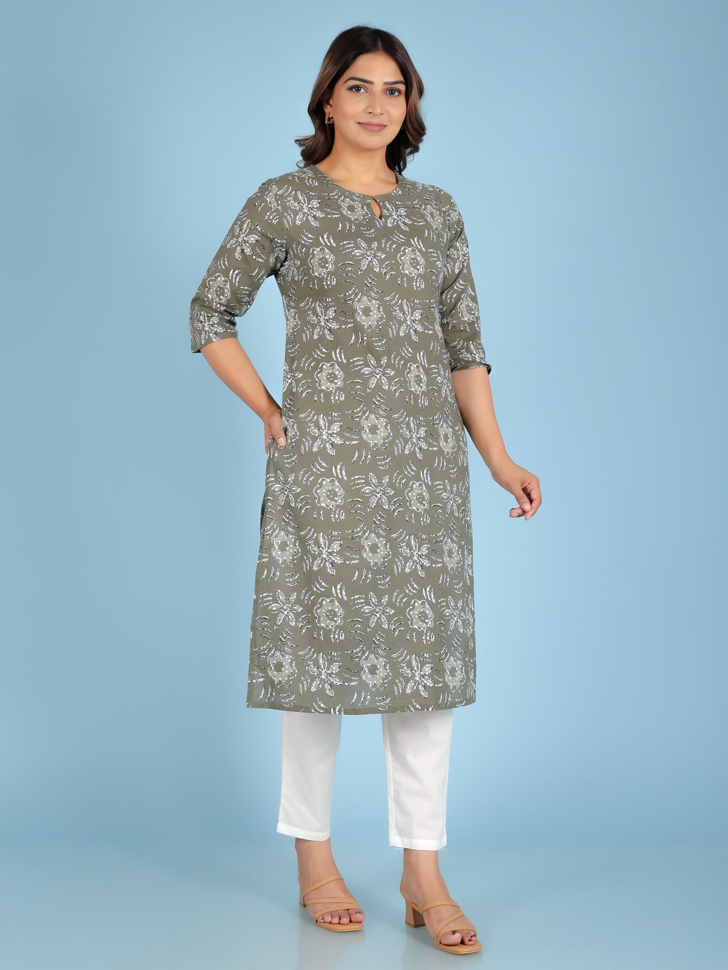 Soft Cotton Floral Kurta