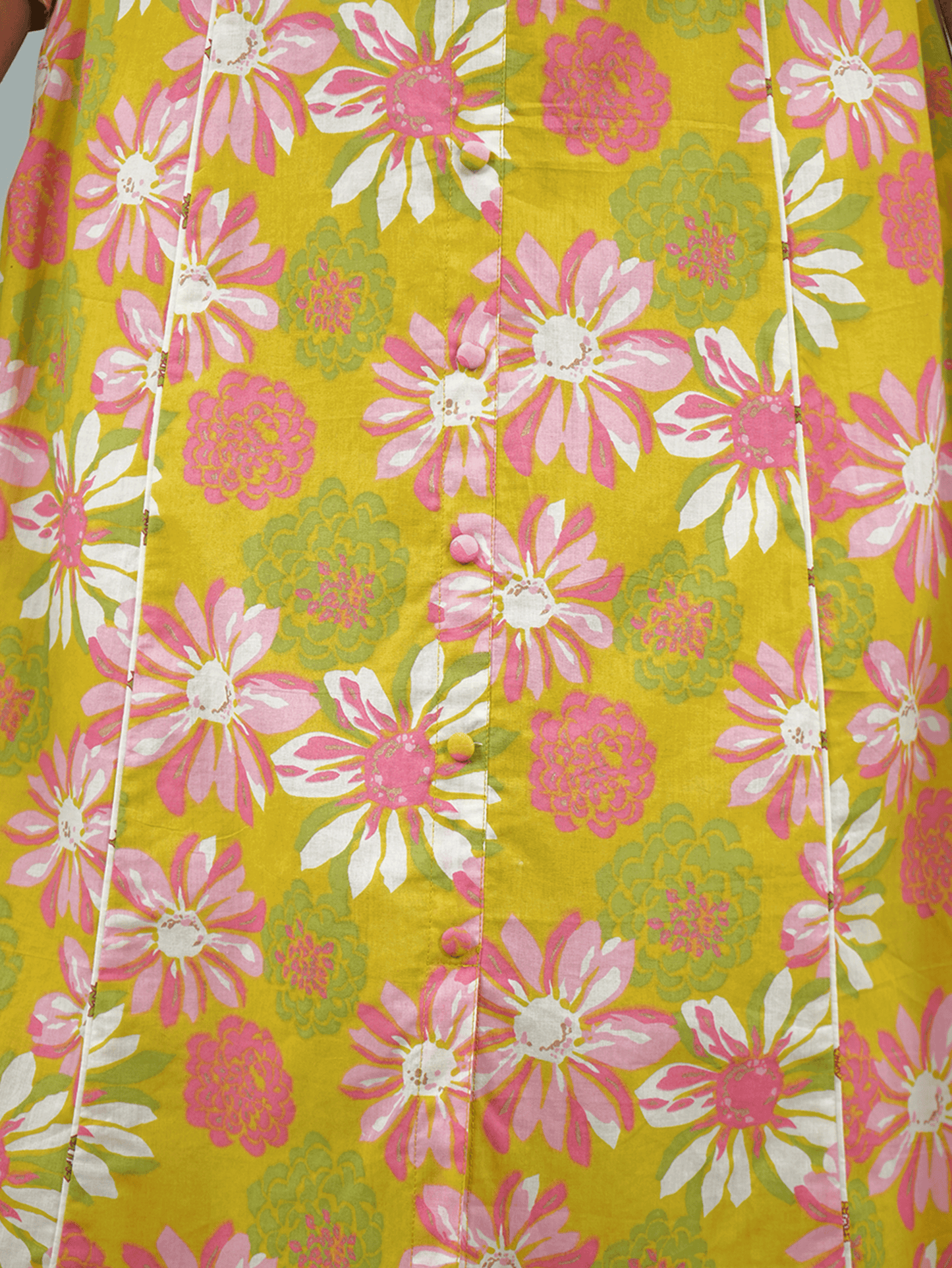 Soft Cotton Floral Flared Green Kurta