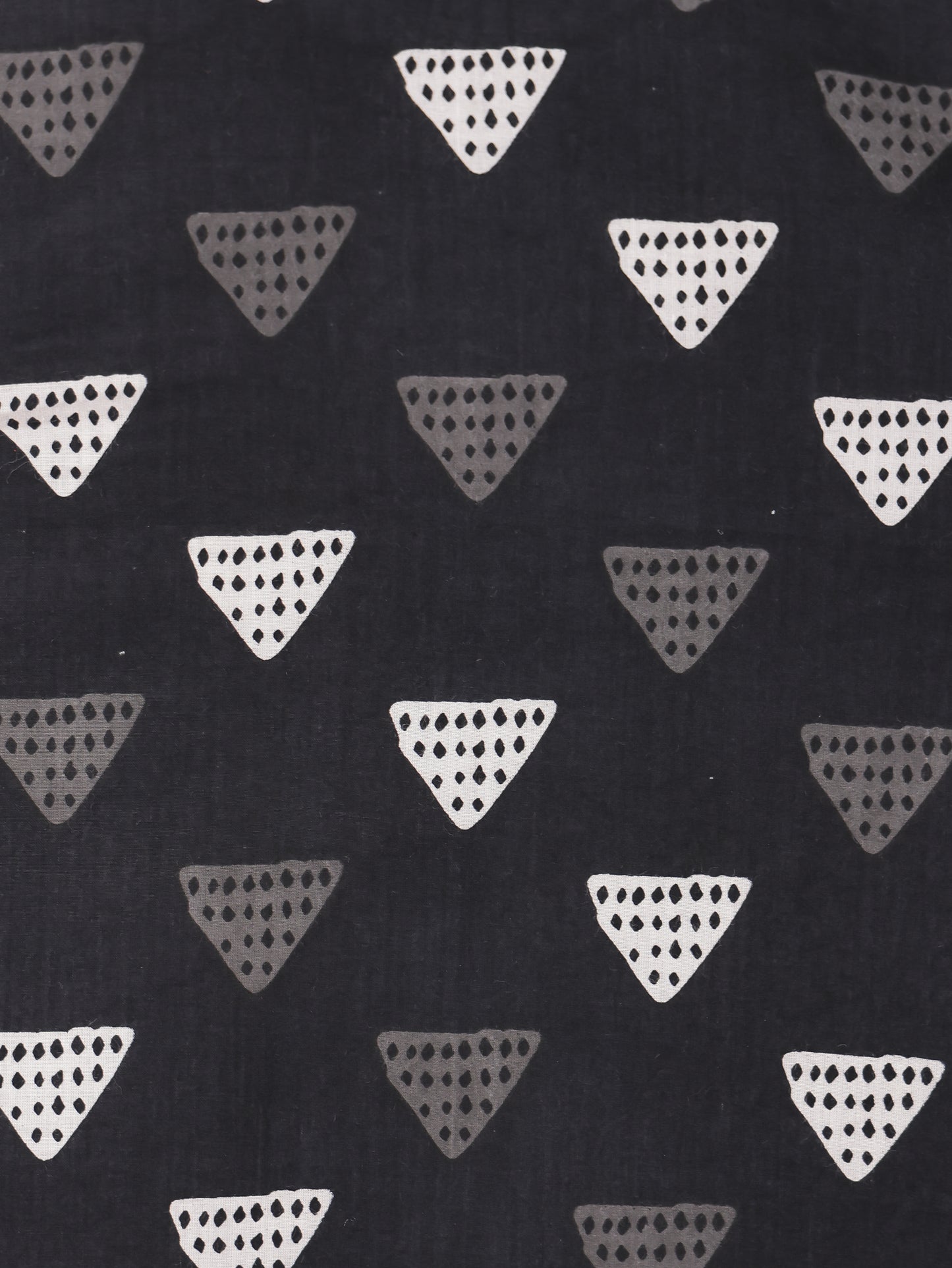 Embroidered Soft Cotton Geometric Straight Black Kurta